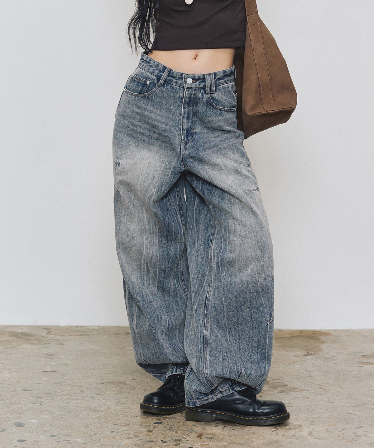 데케트(DECET) [크링클워싱]Balloon Wide Jeans DCPT055CRBlue