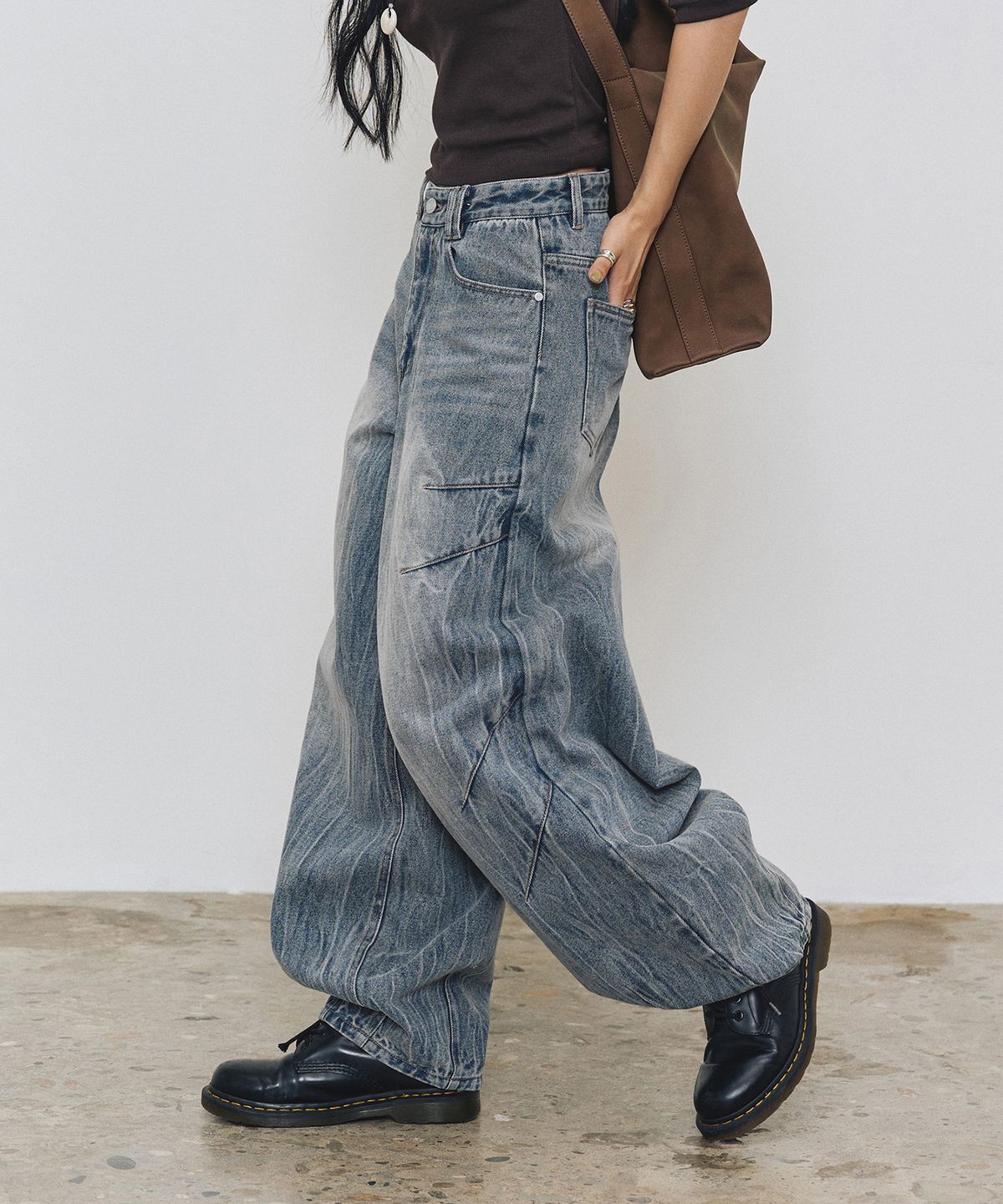 데케트(DECET) [크링클워싱]Balloon Wide Jeans DCPT055CRBlue