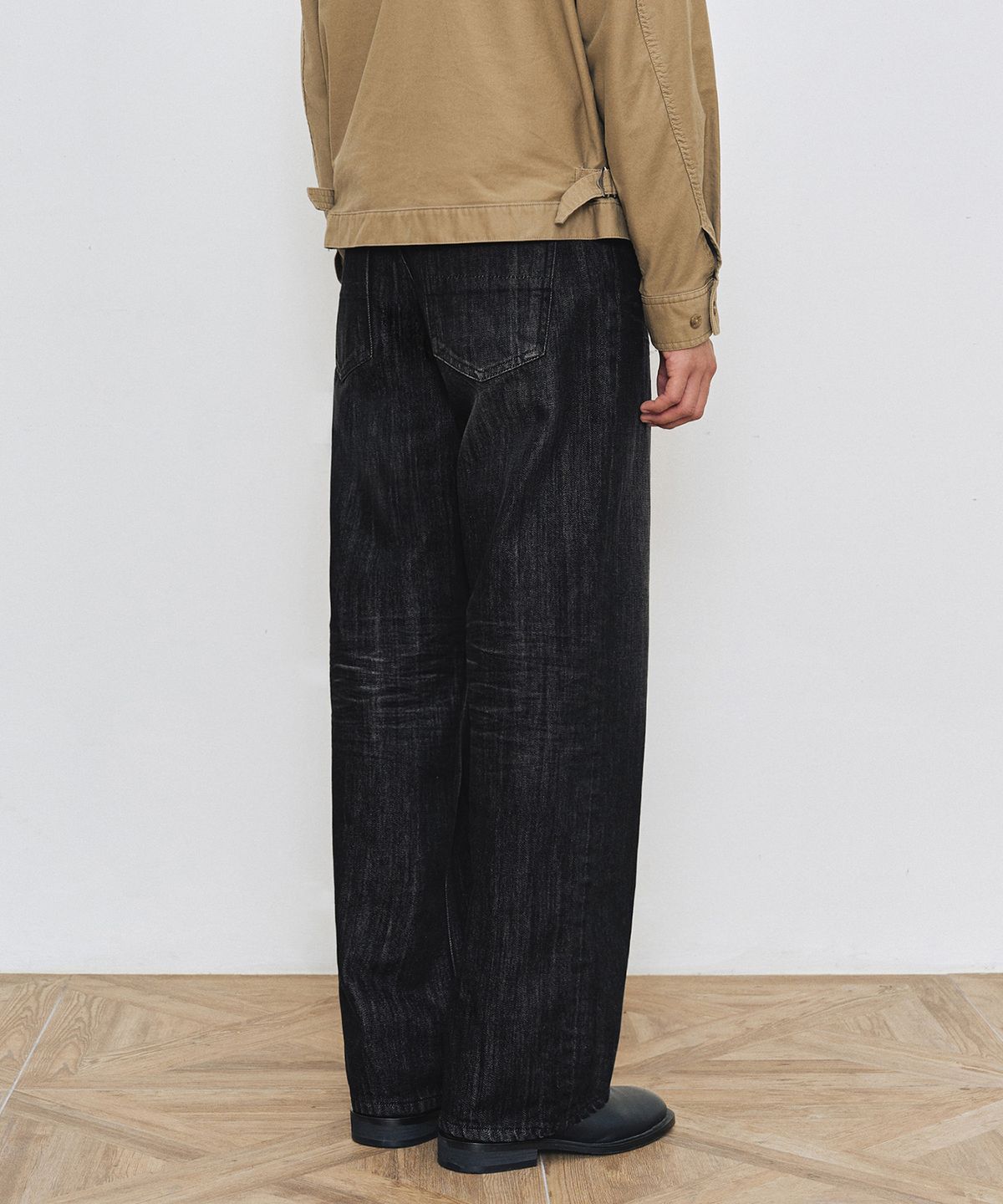 데케트(DECET) [KAIHARA JAPAN DENIM]Mid Rise Wide Jeans DCPT063Black