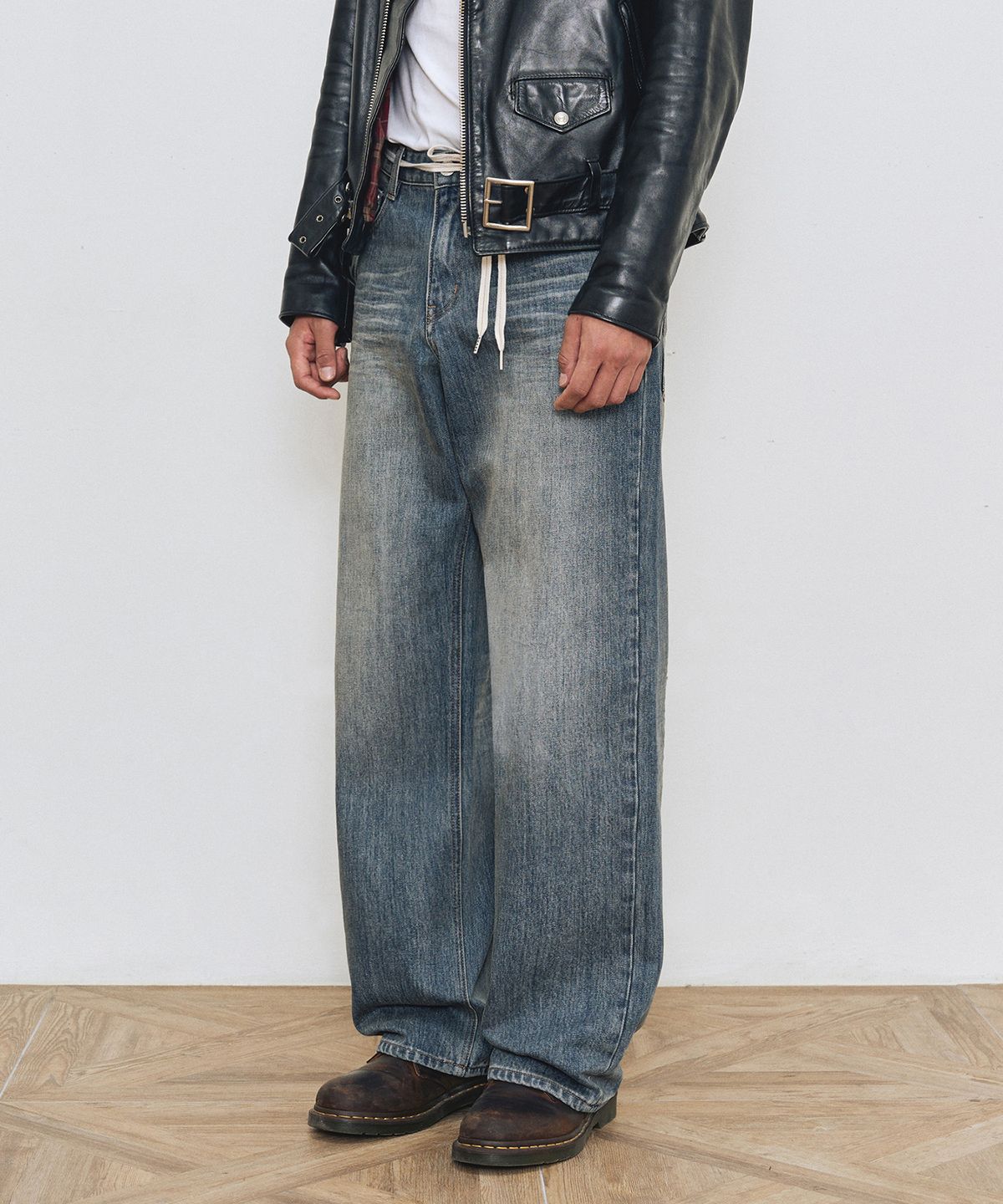 데케트(DECET) [KAIHARA JAPAN DENIM]Mid Rise Wide Jeans DCPT063Blue