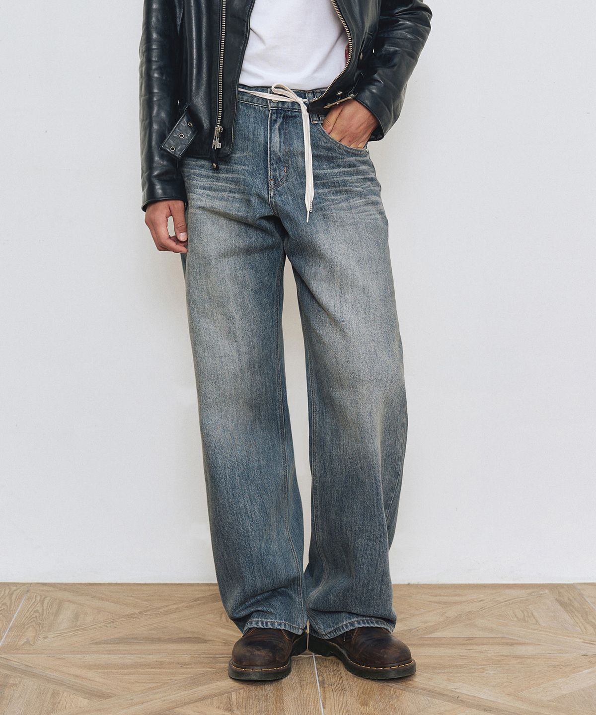 데케트(DECET) [KAIHARA JAPAN DENIM]Mid Rise Wide Jeans DCPT063Blue