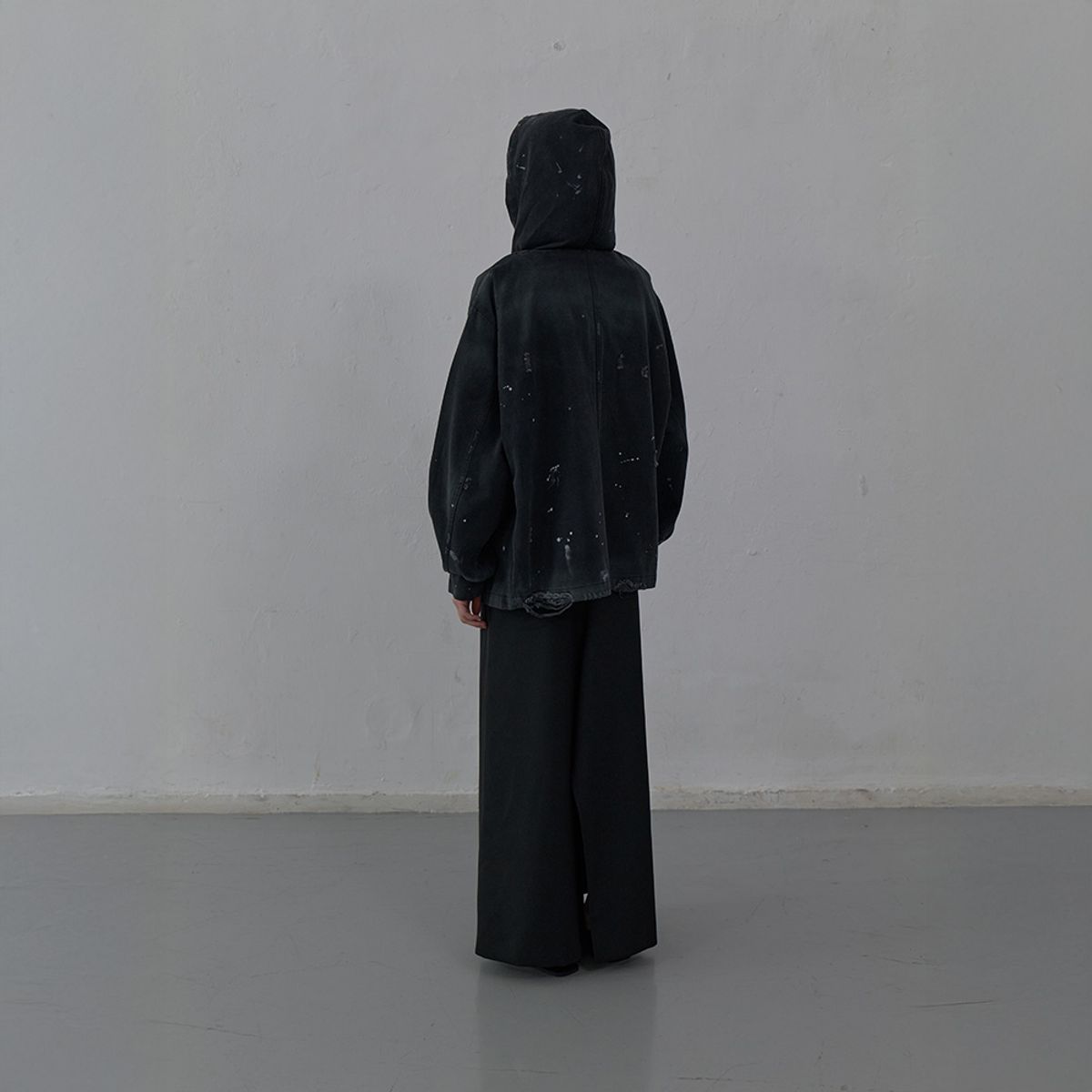 엘씨디씨티엠(LCDC™) PAINT-EFFECT DENIM JACKET (BLACK)