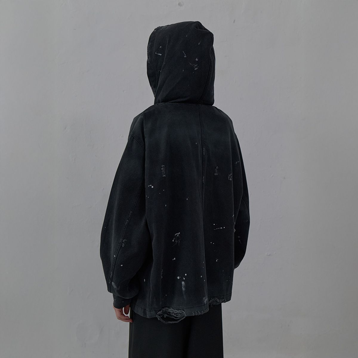 엘씨디씨티엠(LCDC™) PAINT-EFFECT DENIM JACKET (BLACK)