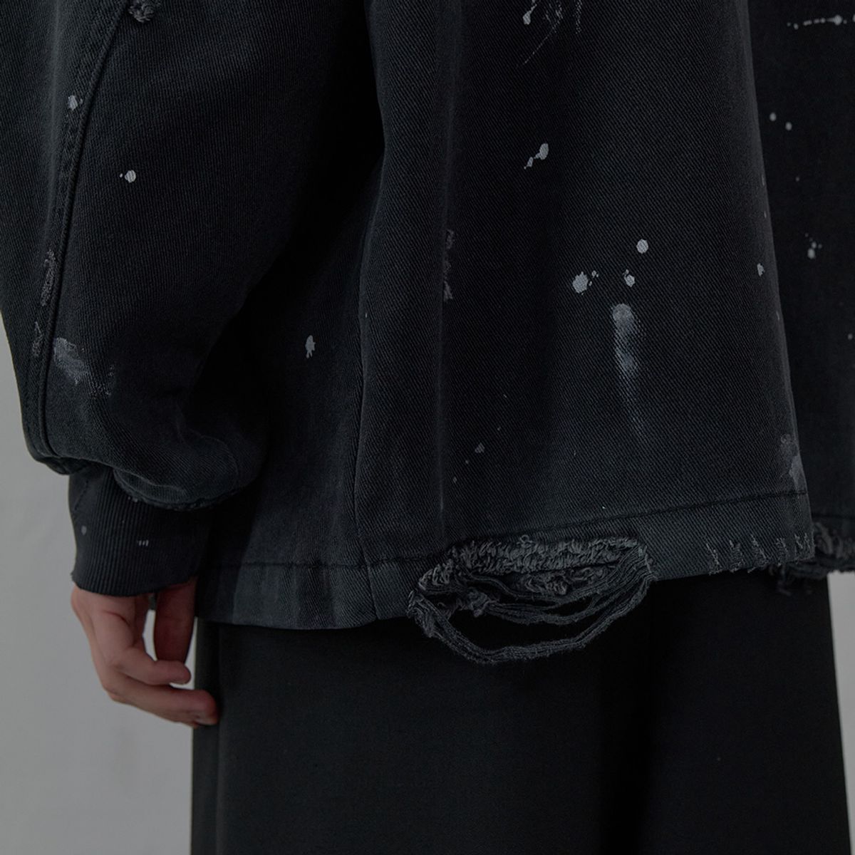 엘씨디씨티엠(LCDC™) PAINT-EFFECT DENIM JACKET (BLACK)