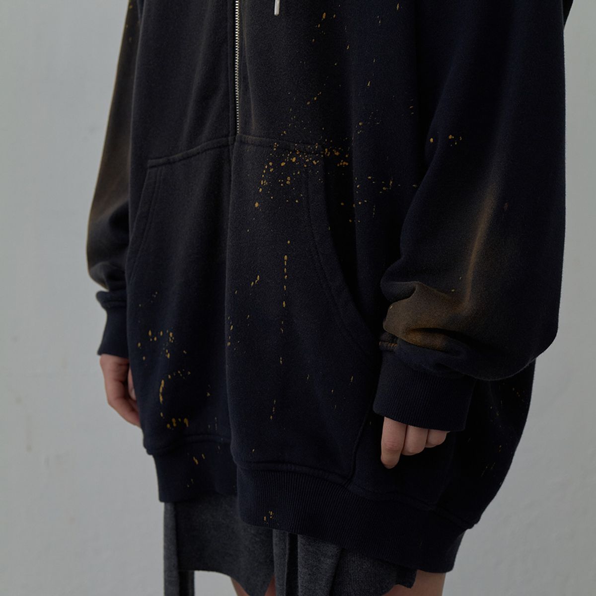 엘씨디씨티엠(LCDC™) WASHED LONG ZIP-UP HOODIE (NAVY)