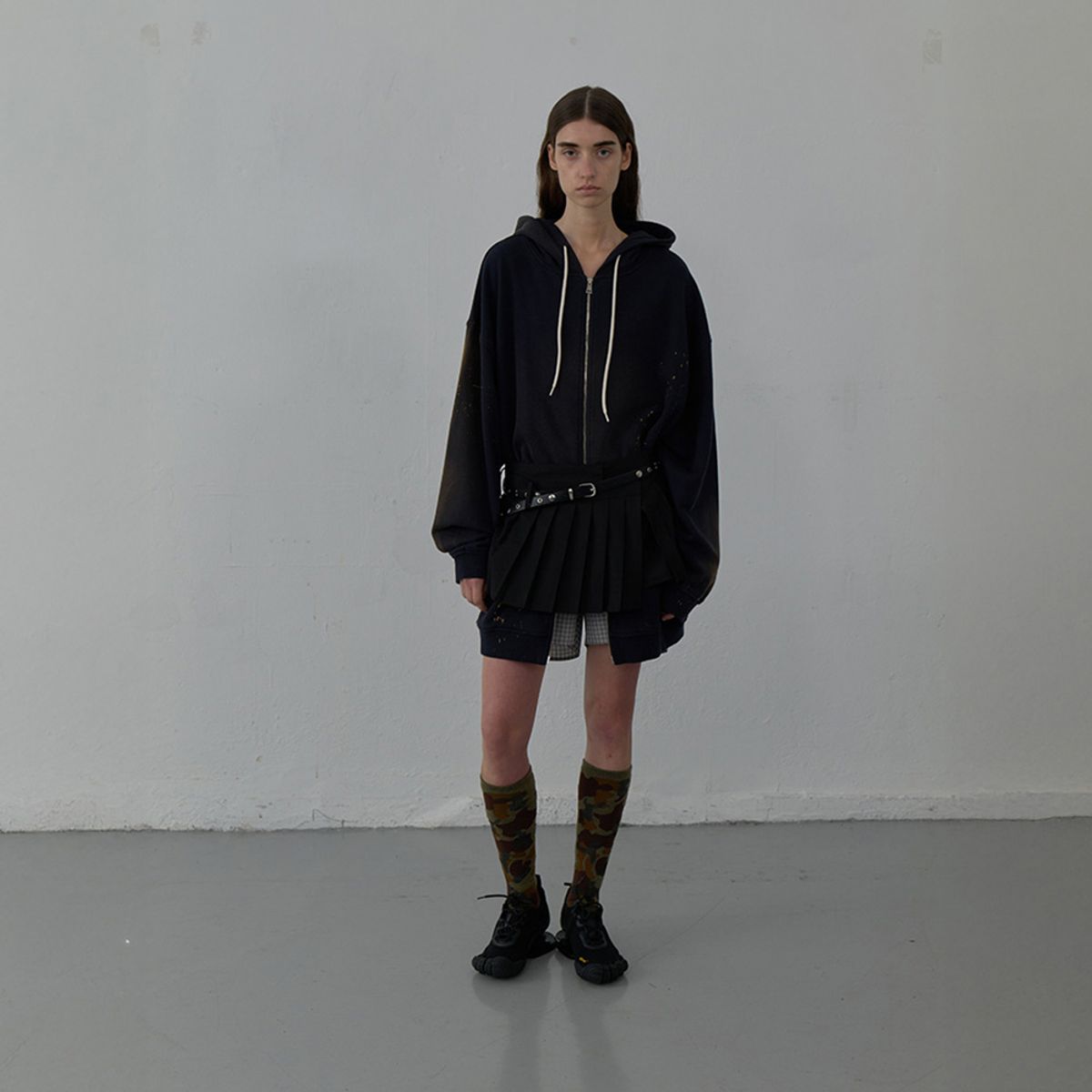 엘씨디씨티엠(LCDC™) WASHED LONG ZIP-UP HOODIE (NAVY)