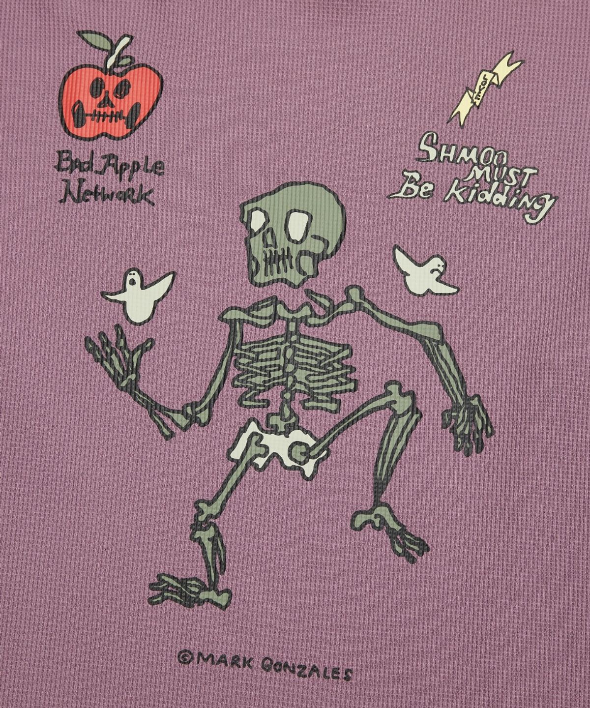 마크곤잘레스(MARK GONZALES) SHMOO MUST BE KIDDING 그래픽 와플 티셔츠 - INDI PINK