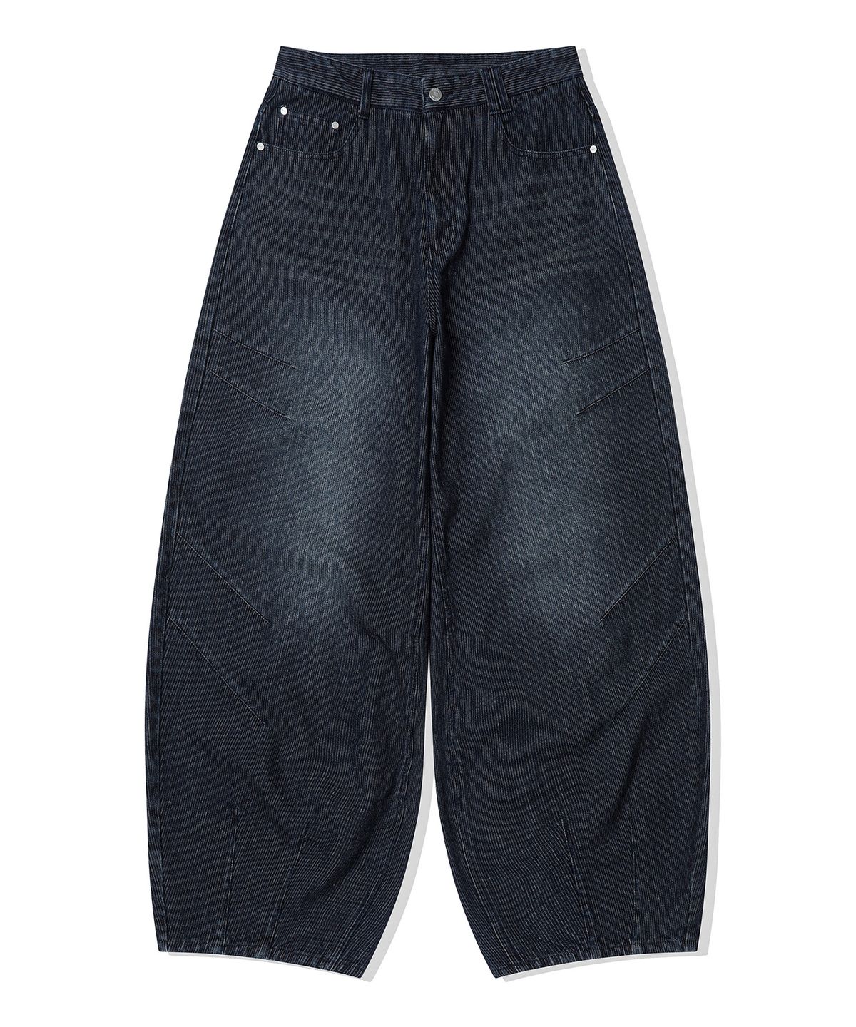 데케트(DECET) [골지데님]Balloon Wide Rib Jeans DCPT067Blue