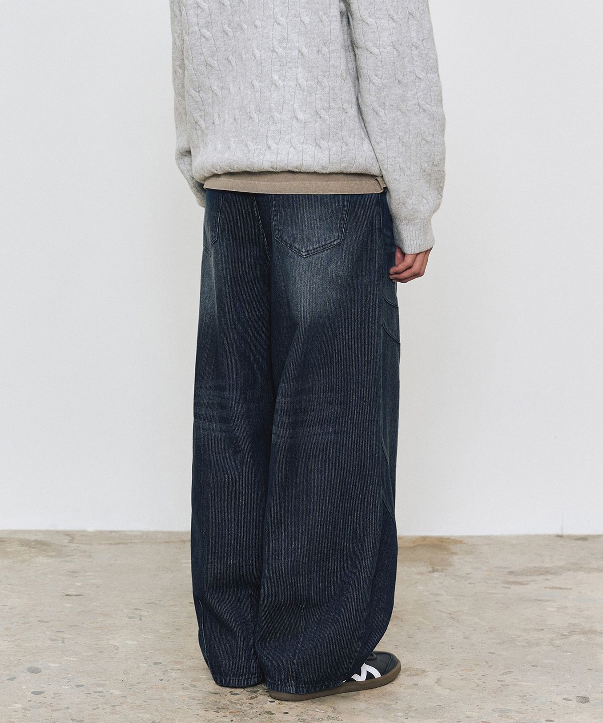 데케트(DECET) [골지데님]Balloon Wide Rib Jeans DCPT067Blue