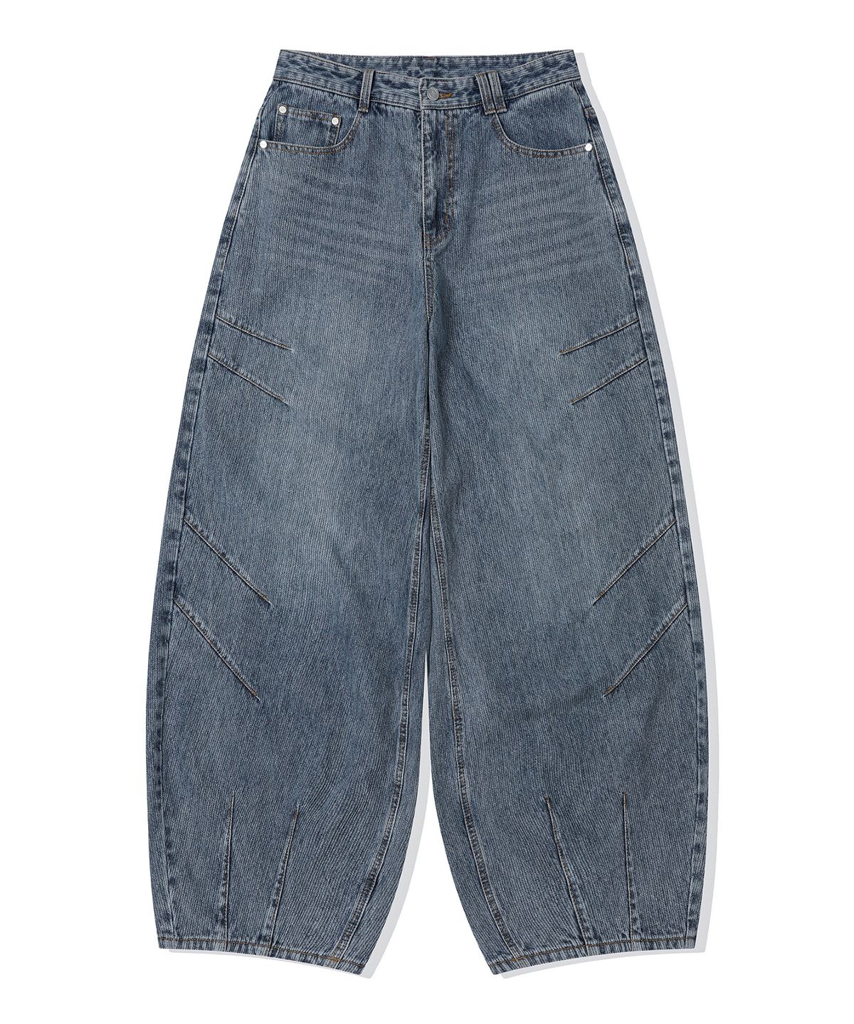 데케트(DECET) [골지데님]Balloon Wide Rib Jeans DCPT067LightBlue