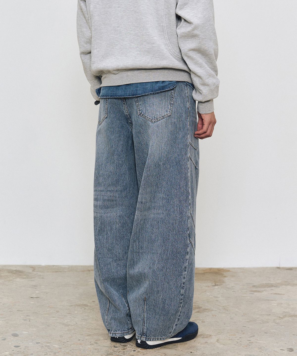데케트(DECET) [골지데님]Balloon Wide Rib Jeans DCPT067LightBlue