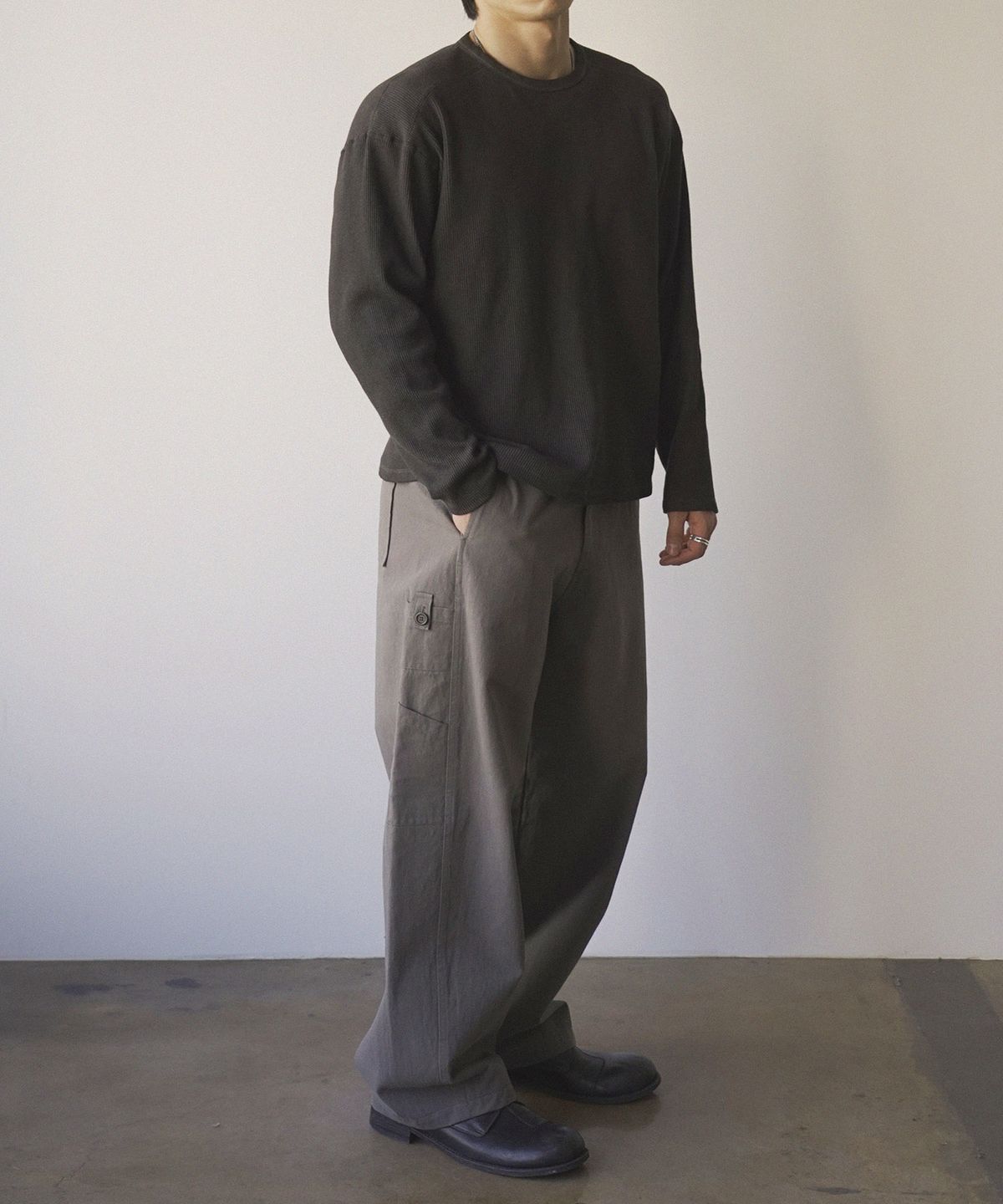 시도(SIIIIDO) FORD SD FRONT LINE CURVED COTTON PANTS #1