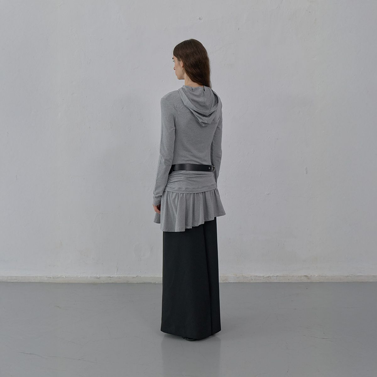 엘씨디씨티엠(LCDC™) HOODED JERSEY DRESS (MELANGE GREY)