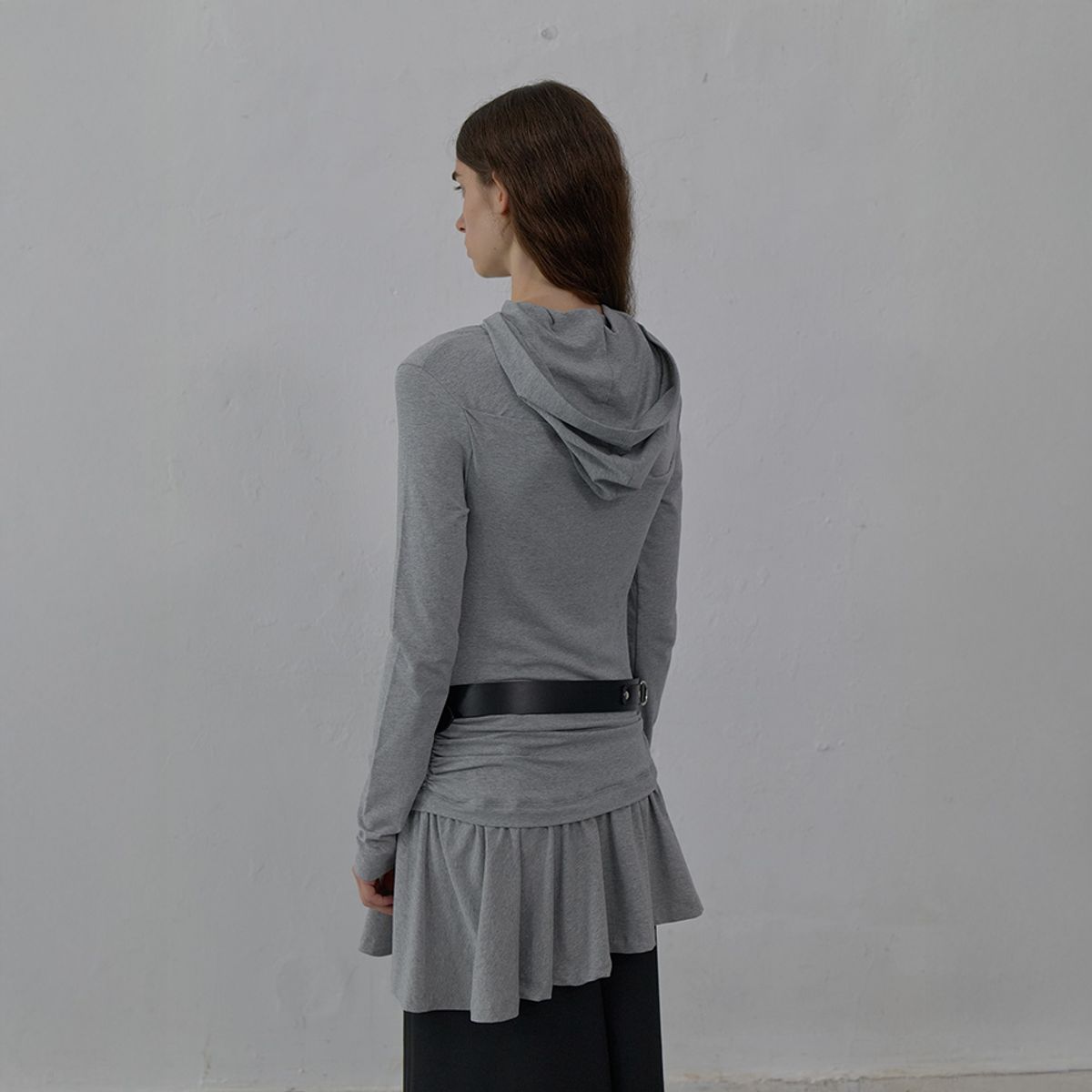 엘씨디씨티엠(LCDC™) HOODED JERSEY DRESS (MELANGE GREY)