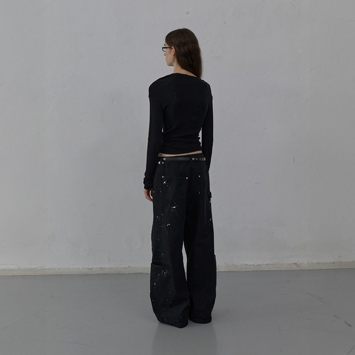 엘씨디씨티엠(LCDC™) NEW CURVED LONG SLEEVE TOP (BLACK)