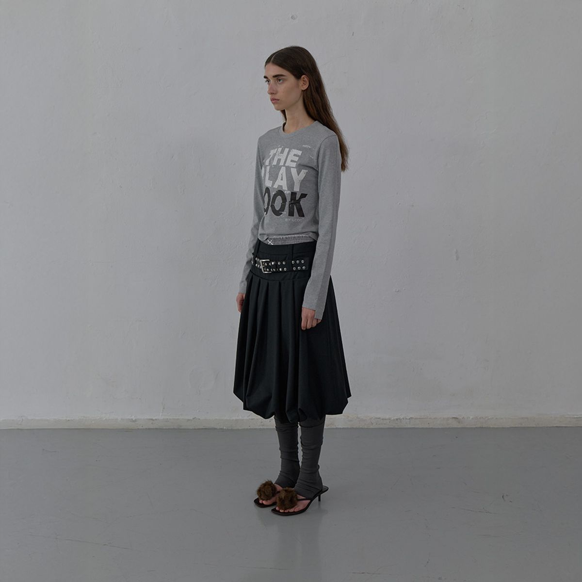 엘씨디씨티엠(LCDC™) PRINTED JERSEY TOP (MELANGE GREY)