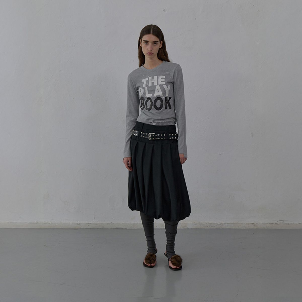 엘씨디씨티엠(LCDC™) PRINTED JERSEY TOP (MELANGE GREY)