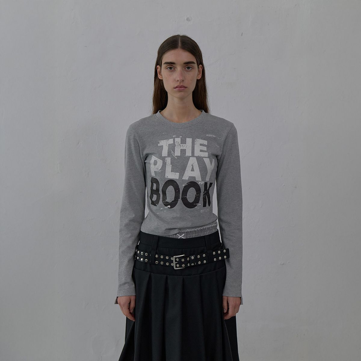 엘씨디씨티엠(LCDC™) PRINTED JERSEY TOP (MELANGE GREY)