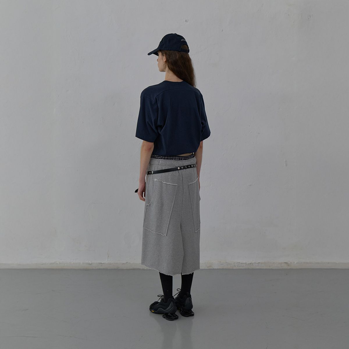 엘씨디씨티엠(LCDC™) RAW CUT DETAIL JERSEY SKIRT (MELANGE GREY)