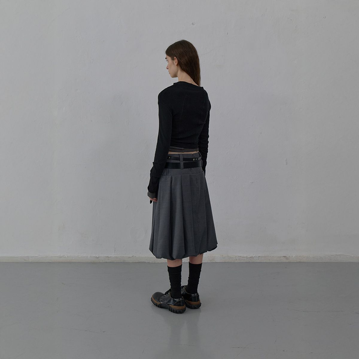 엘씨디씨티엠(LCDC™) TAILORED VOLUME SKIRT (MELANGE GREY)