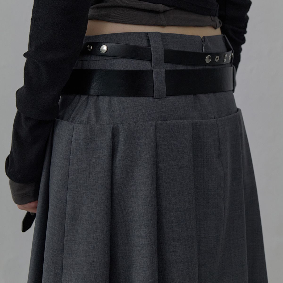 엘씨디씨티엠(LCDC™) TAILORED VOLUME SKIRT (MELANGE GREY)