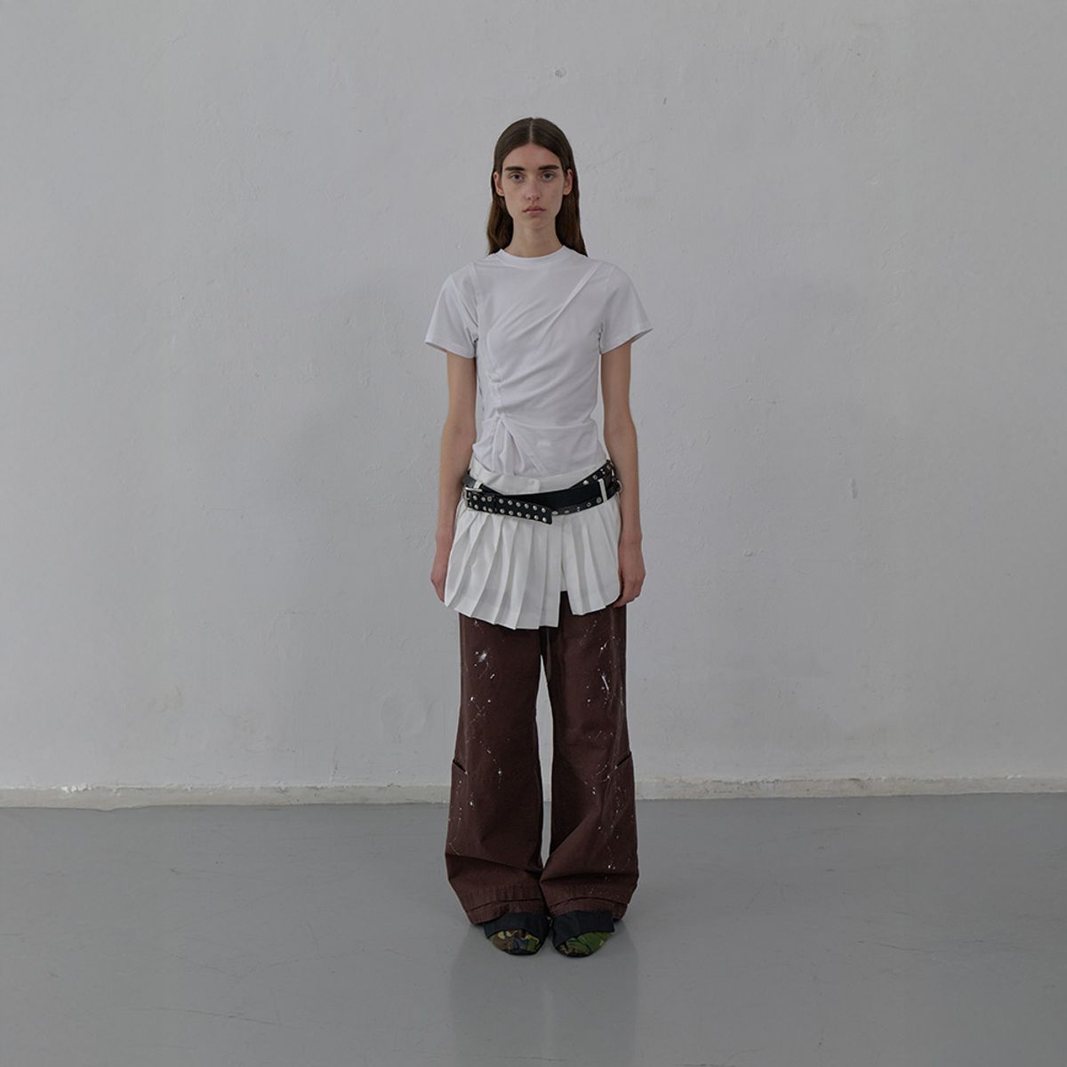 엘씨디씨티엠(LCDC™) PLEATS DETAIL LAYERED SKIRT (WHITE)