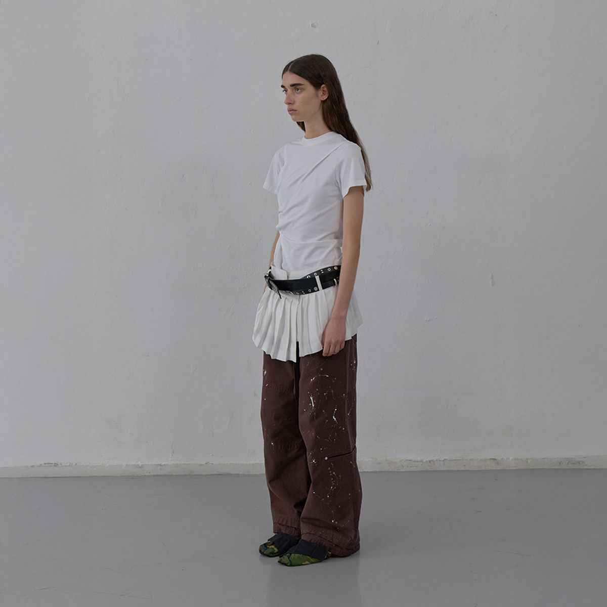 엘씨디씨티엠(LCDC™) PLEATS DETAIL LAYERED SKIRT (WHITE)