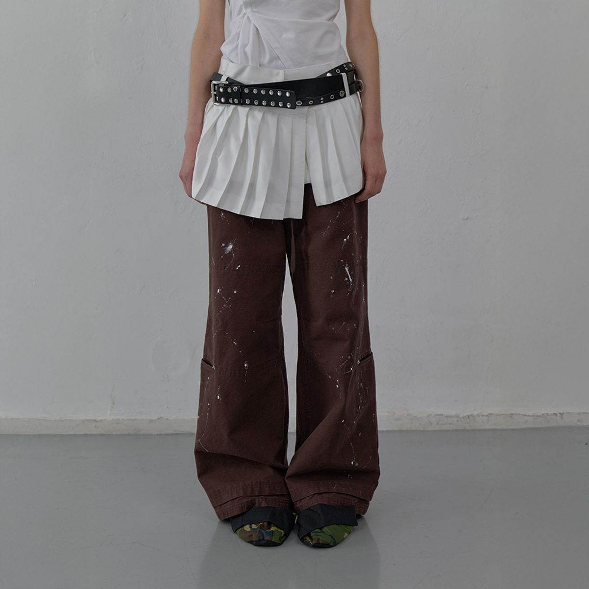 엘씨디씨티엠(LCDC™) PLEATS DETAIL LAYERED SKIRT (WHITE)