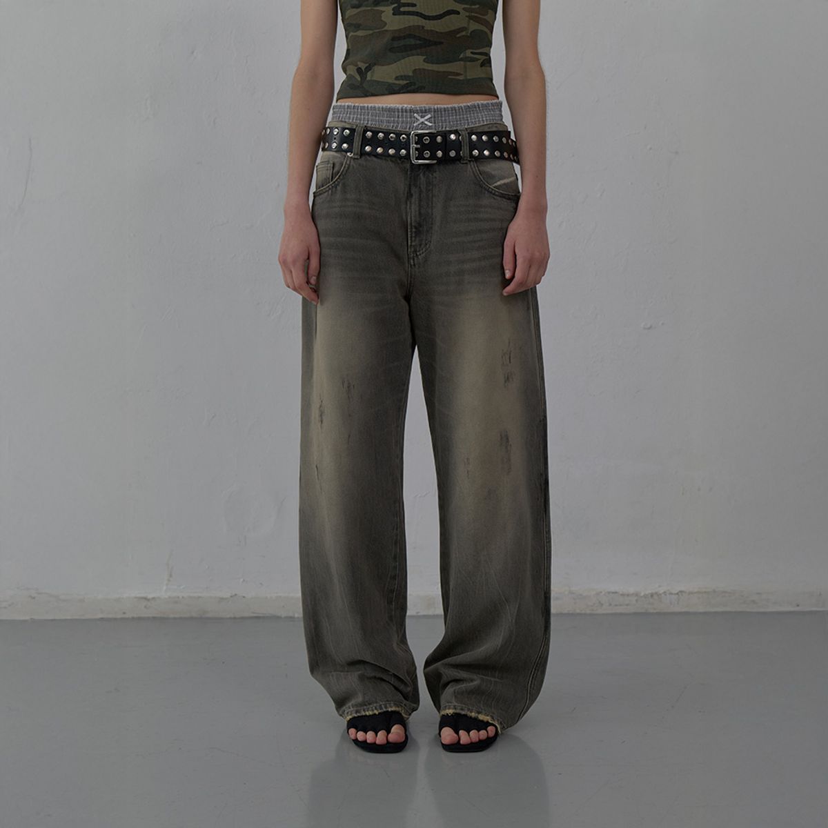 엘씨디씨티엠(LCDC™) PEACHED SEMI-WIDE DENIM (GREY)