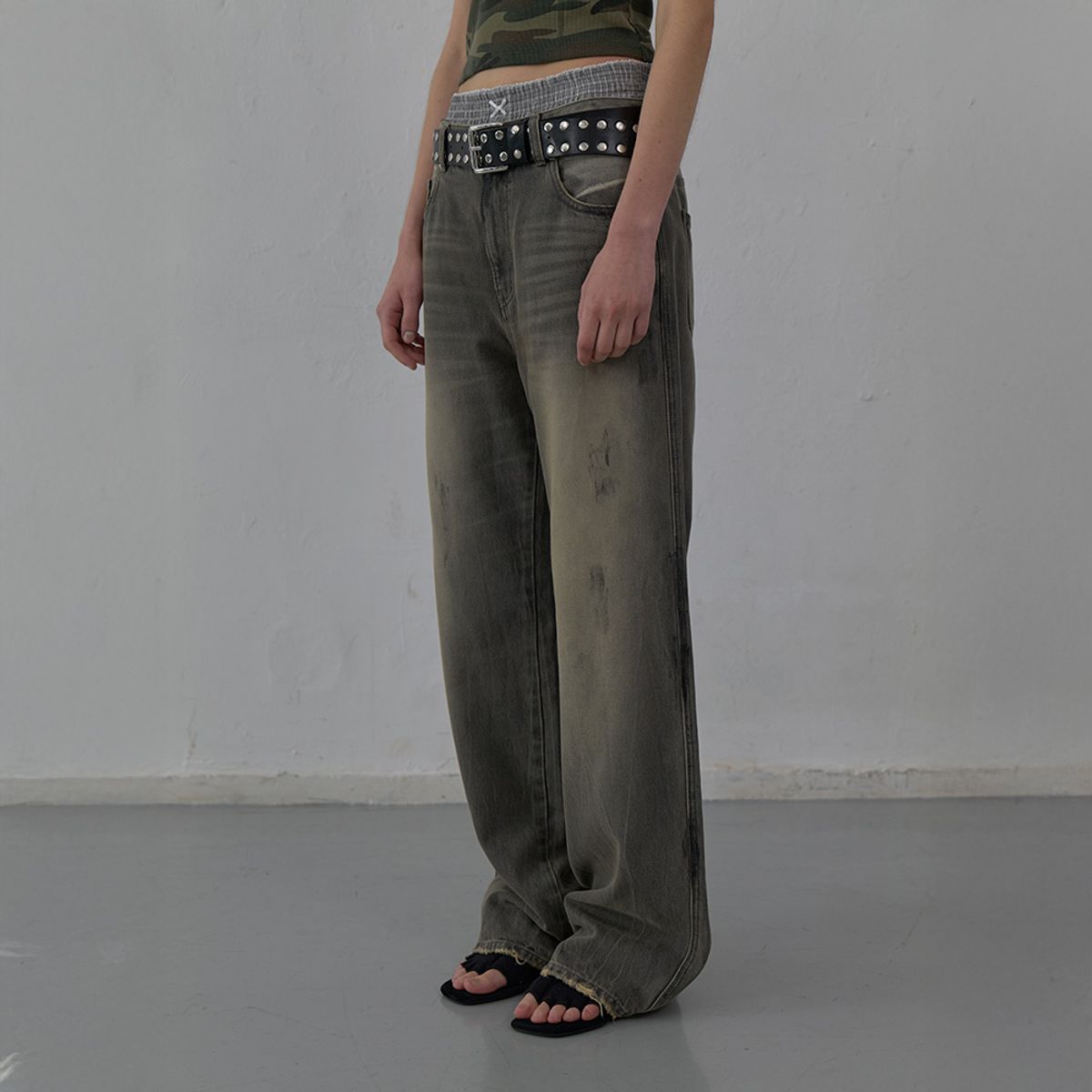 엘씨디씨티엠(LCDC™) PEACHED SEMI-WIDE DENIM (GREY)