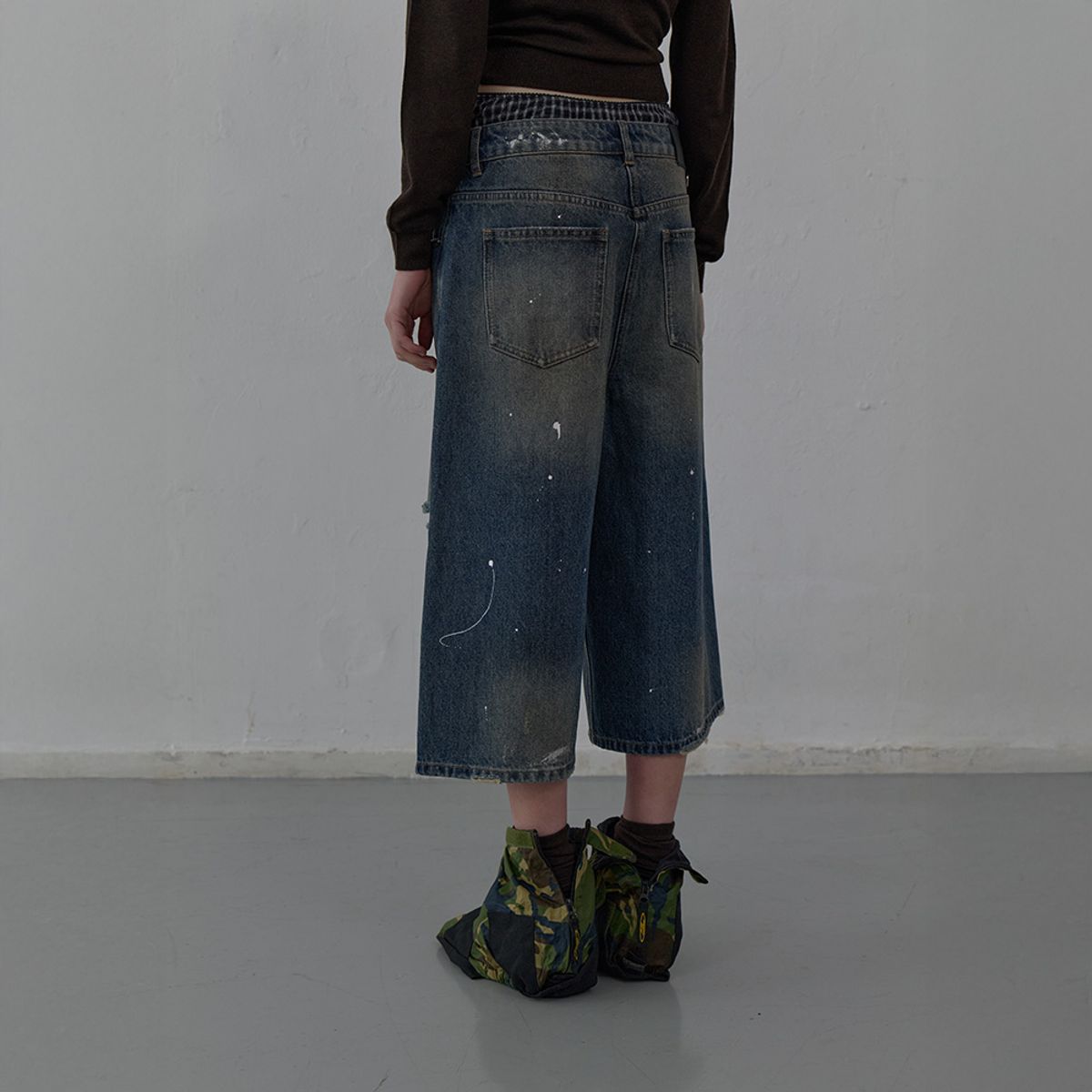 엘씨디씨티엠(LCDC™) WASHED BERMUDA DENIM PANTS (BLUE)