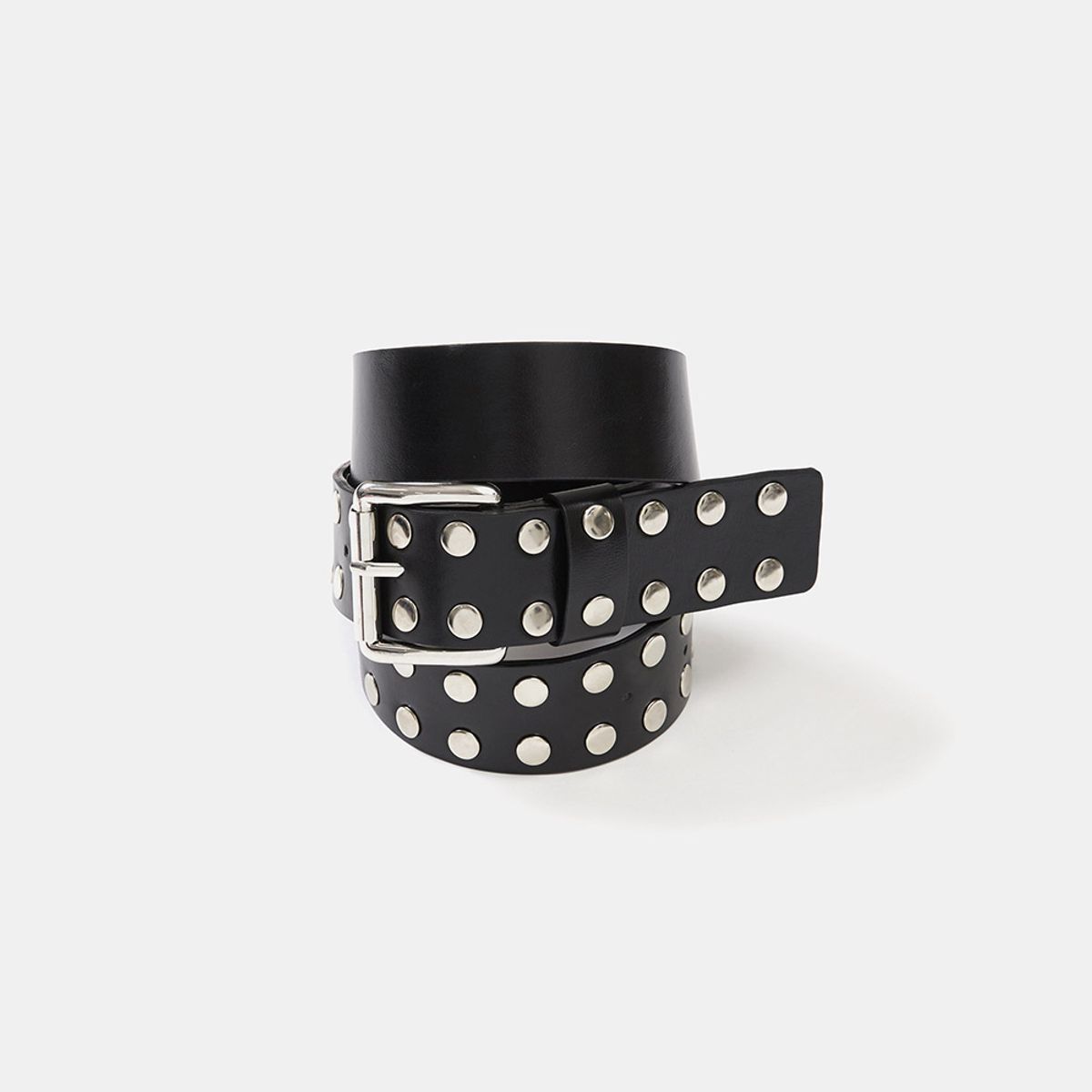 엘씨디씨티엠(LCDC™) DOUBLE STUDDED LEATHER BELT (BLACK)