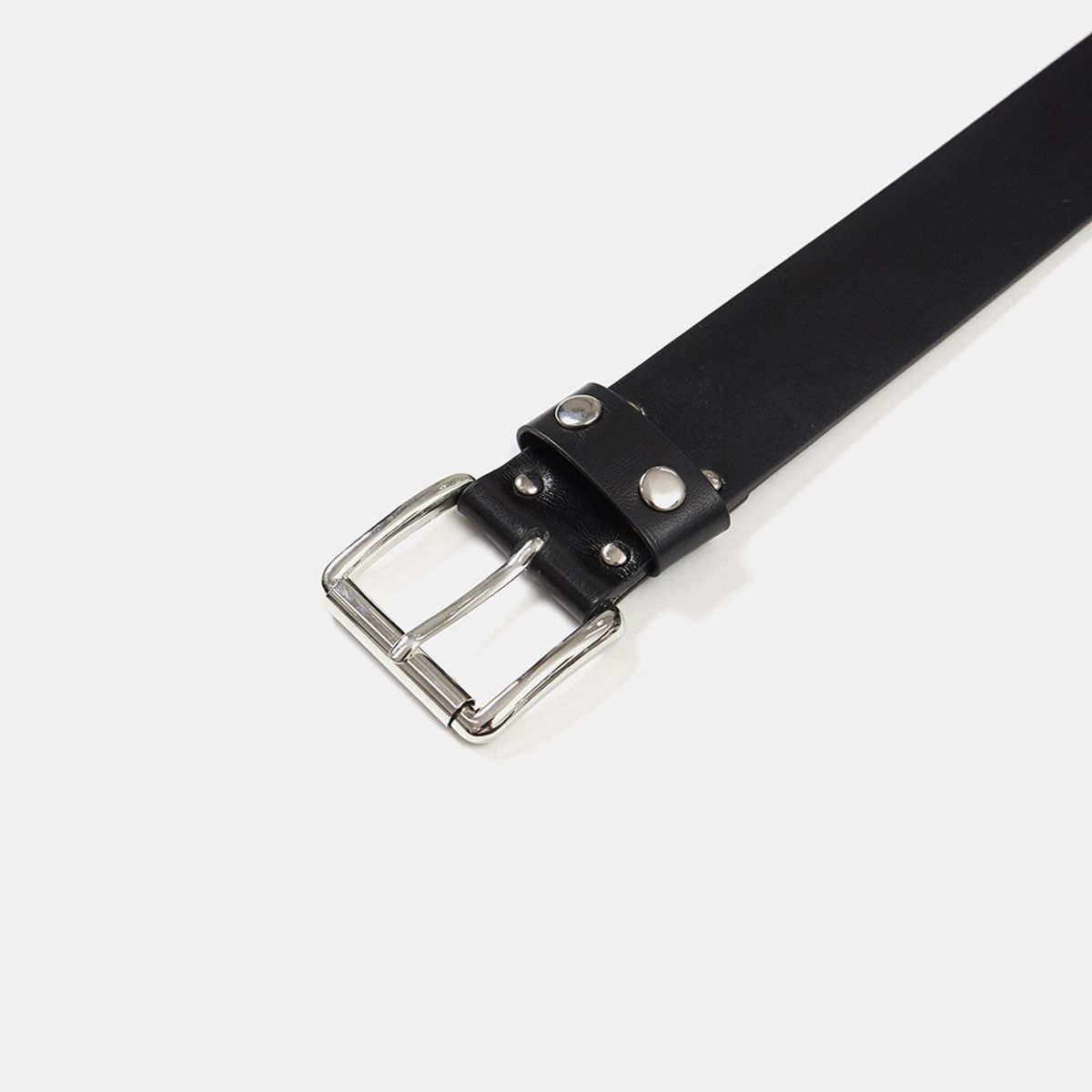 엘씨디씨티엠(LCDC™) DOUBLE STUDDED LEATHER BELT (BLACK)