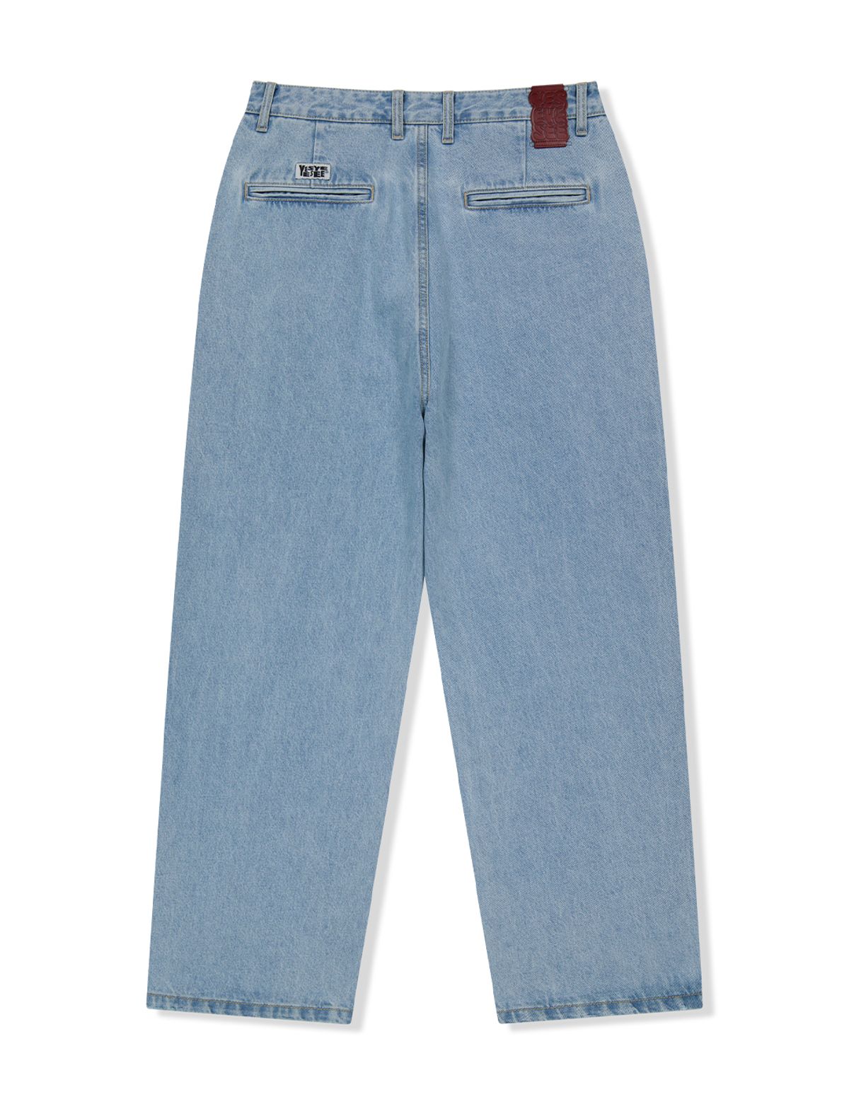 예스아이씨(YESEYESEE) Two Tucked Denim Pants Light Indigo