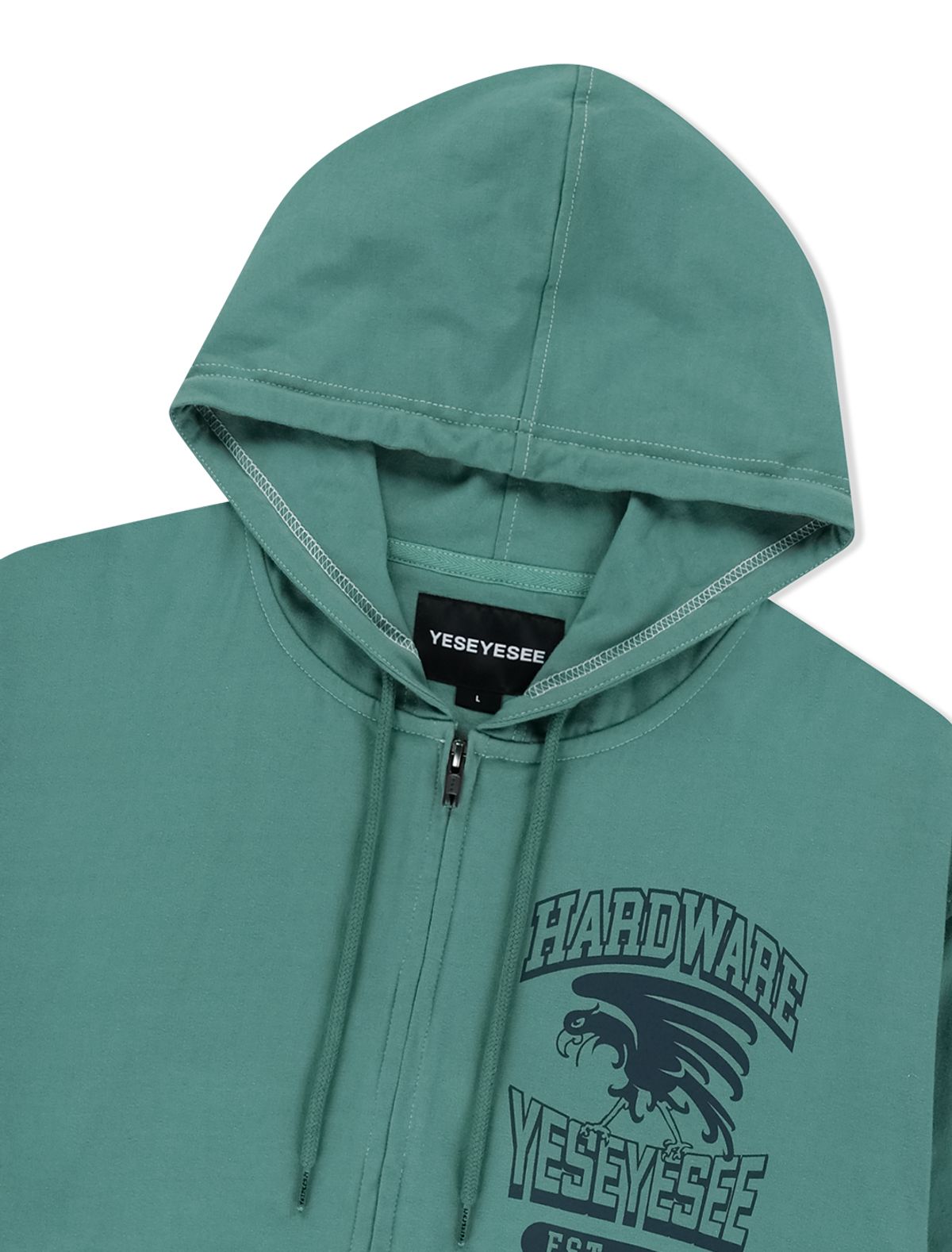 예스아이씨(YESEYESEE) Y.E.S Single Stitch Hoodie Teal