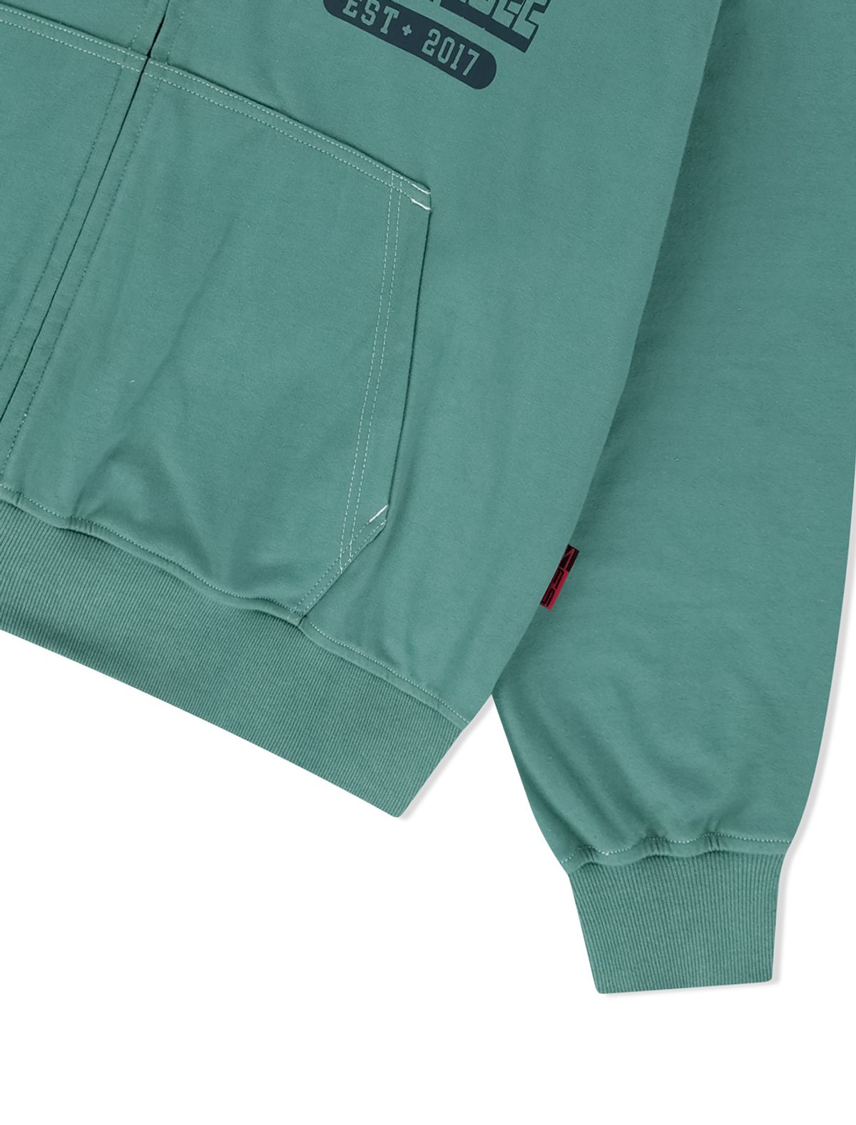 예스아이씨(YESEYESEE) Y.E.S Single Stitch Hoodie Teal