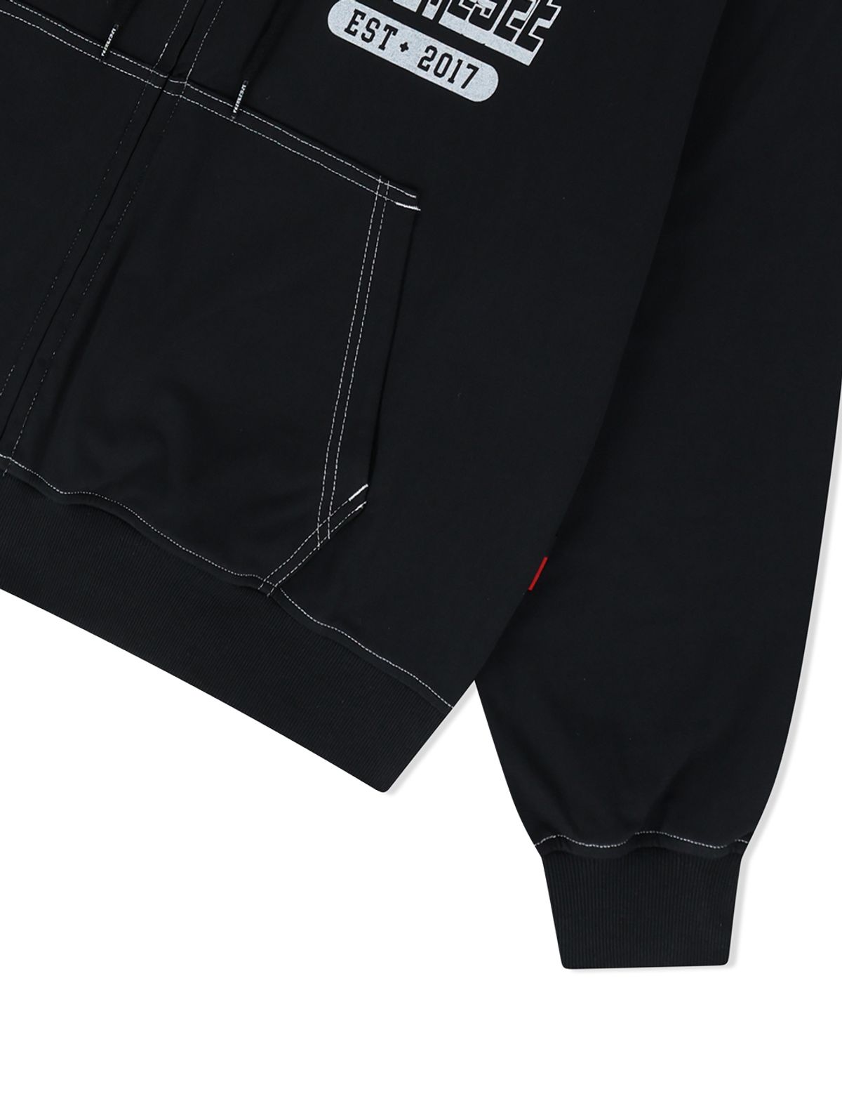 예스아이씨(YESEYESEE) Y.E.S Single Stitch Hoodie Black
