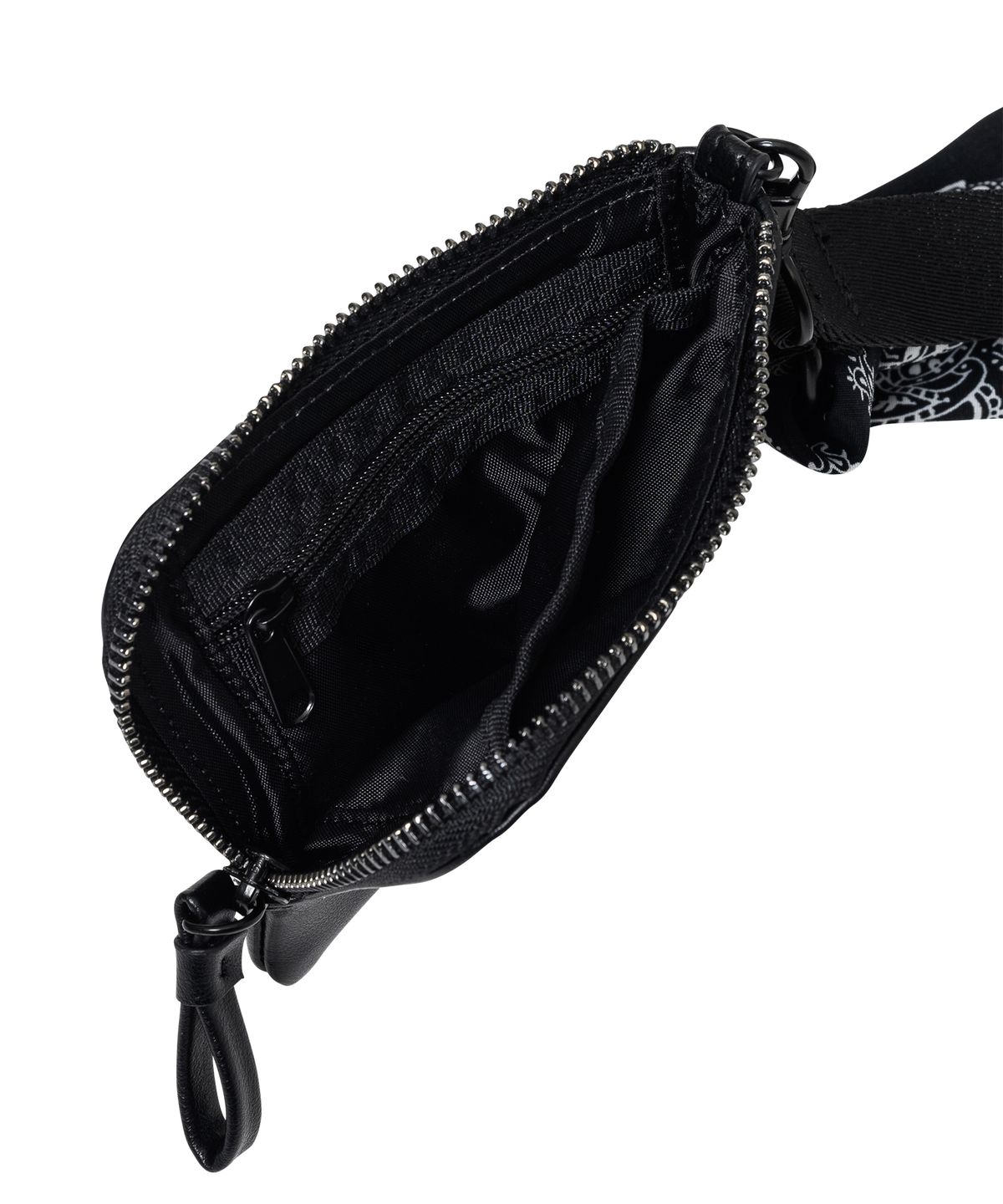 아조바이아조(AJOBYAJO) Paisley Scarf Cross Bag & Neck Wallet [BLACK]