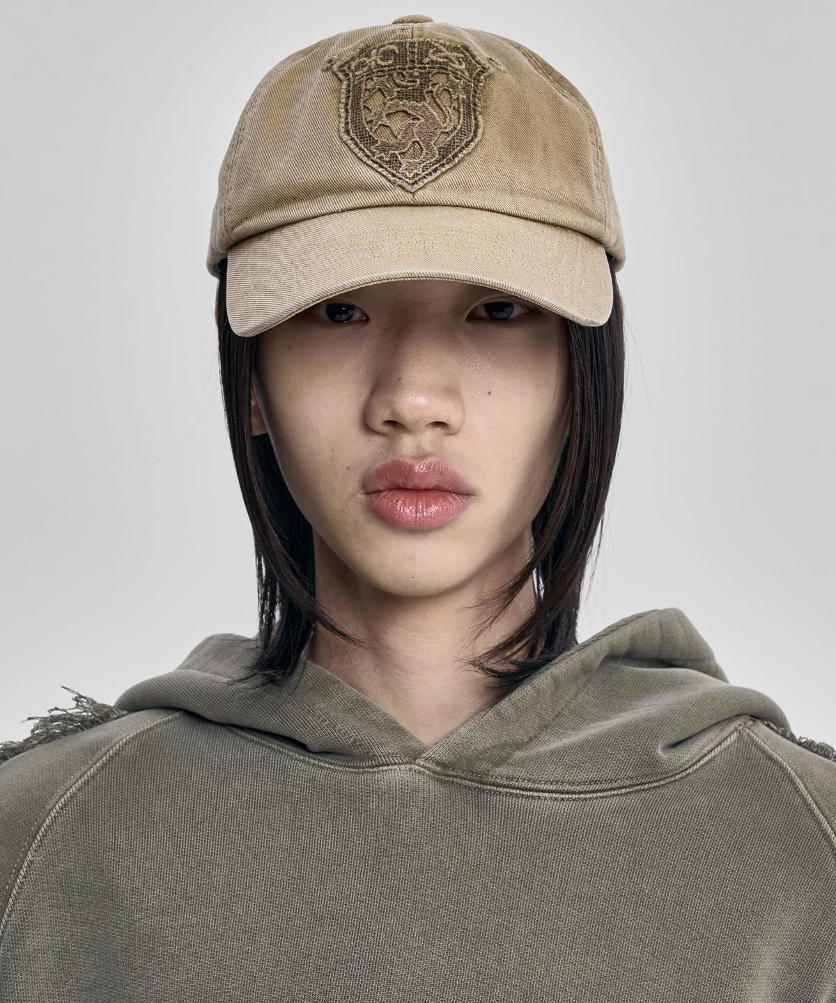 아조바이아조(AJOBYAJO) Wappen Washed Cap [BEIGE]