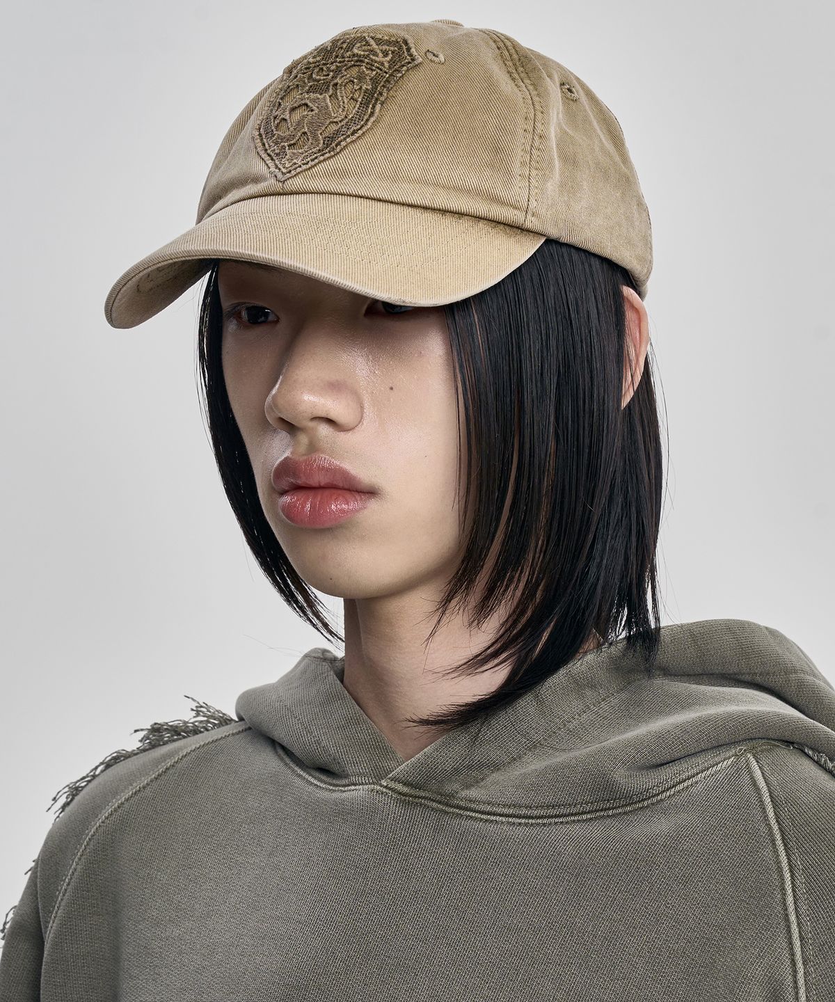 아조바이아조(AJOBYAJO) Wappen Washed Cap [BEIGE]