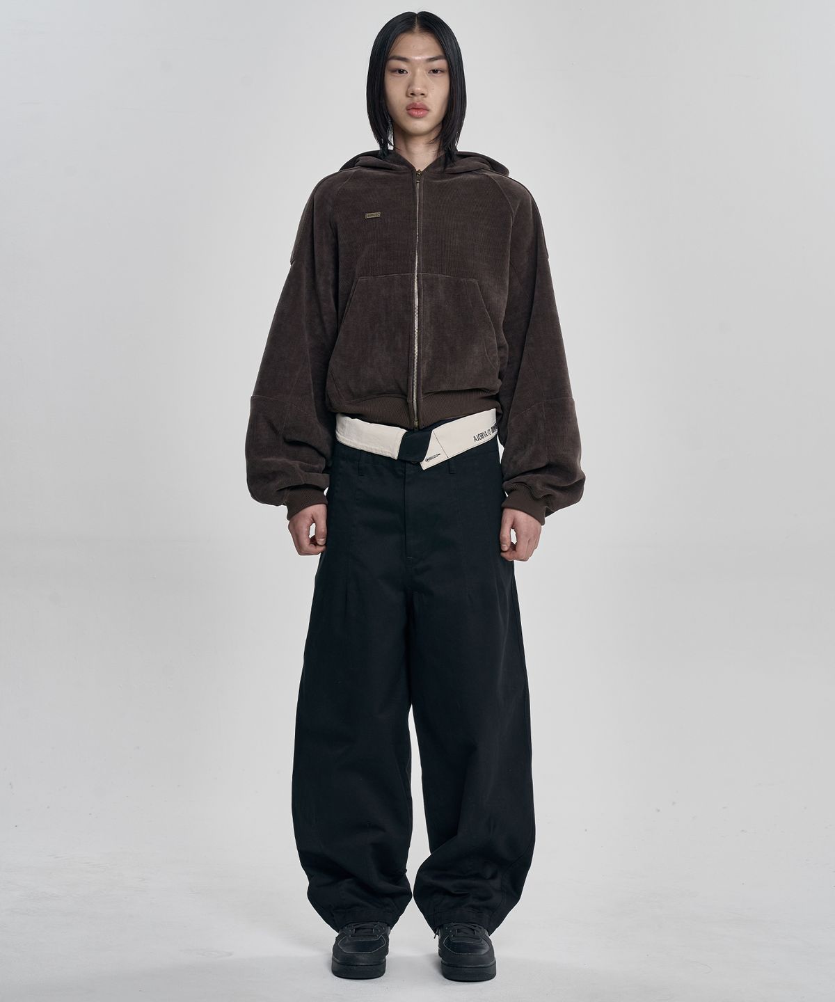 아조바이아조(AJOBYAJO) High Waist Oversized Pants [BLACK]