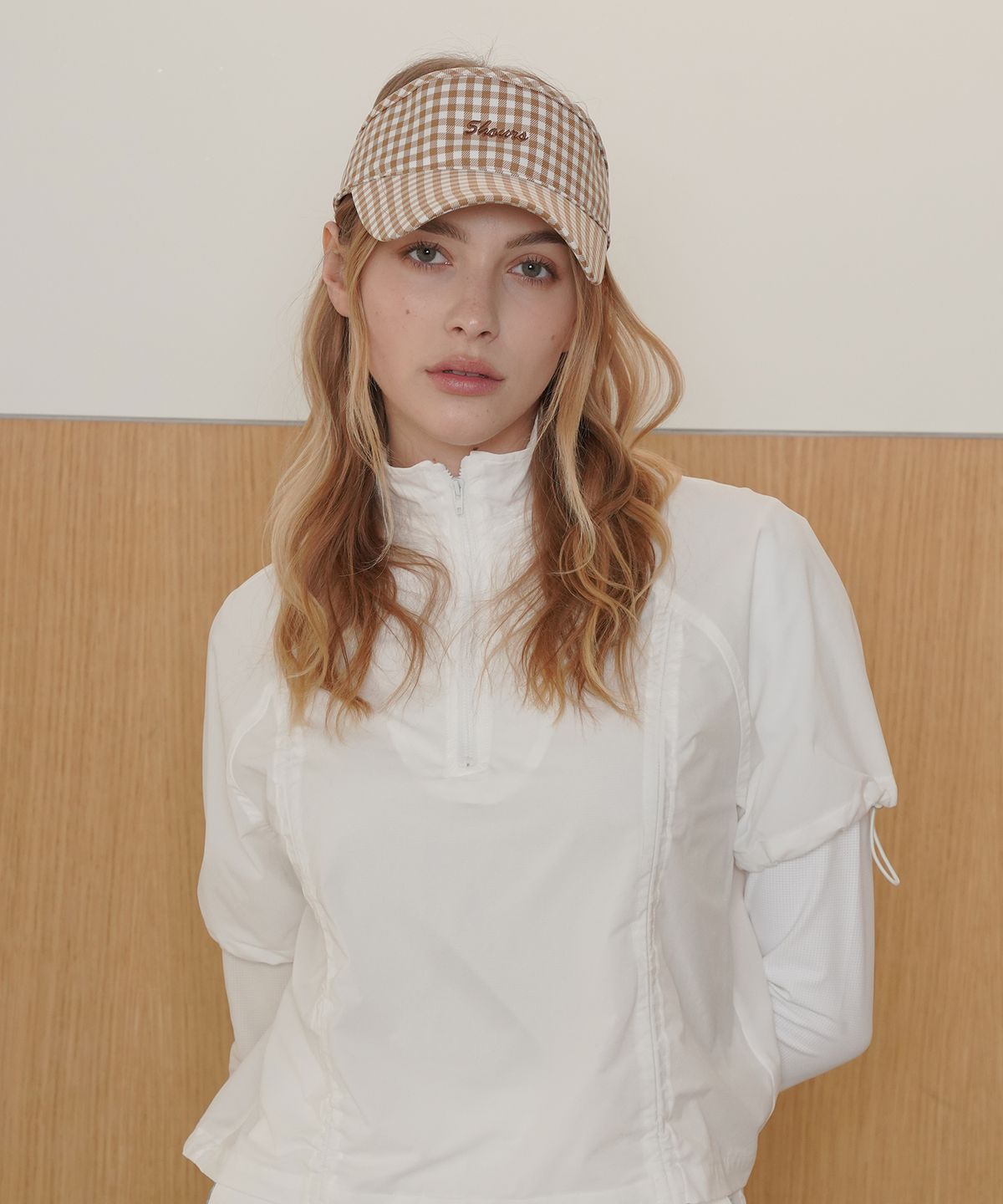 파이브아워스(5HOURS) Gingham Check SUNVISOR _ BEIGE