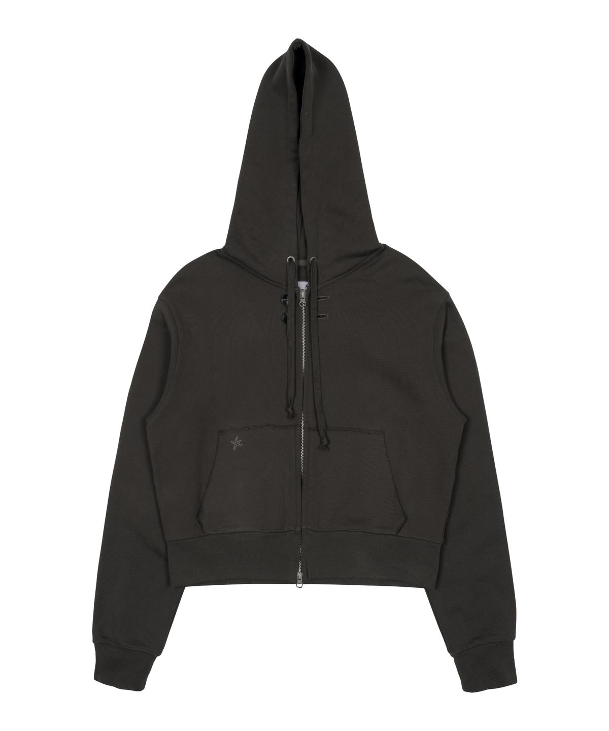 더콜디스트모먼트(THE COLDEST MOMENT) TCM vintage button hooded zip-up (charcoal)