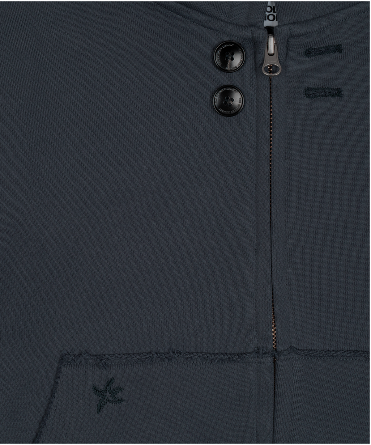 더콜디스트모먼트(THE COLDEST MOMENT) TCM vintage button hooded zip-up (blue)