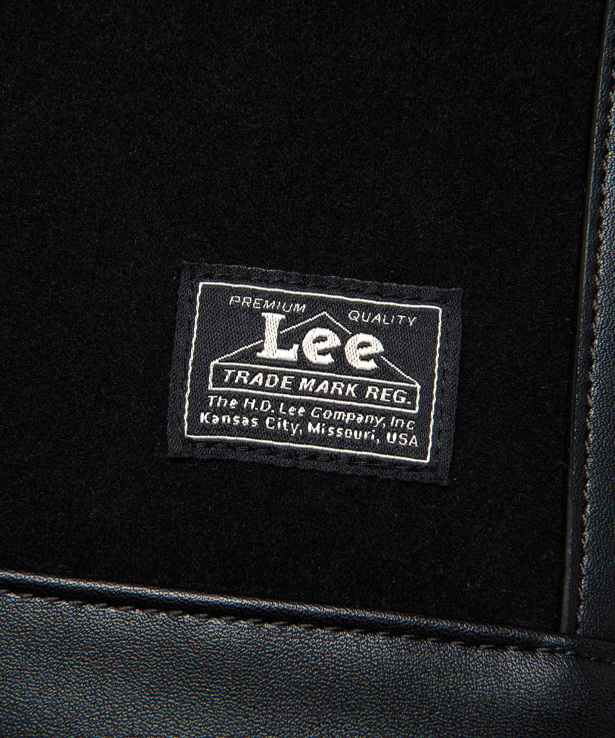 리(LEE) 레더 배색 스웨이드 미니 백팩 블랙