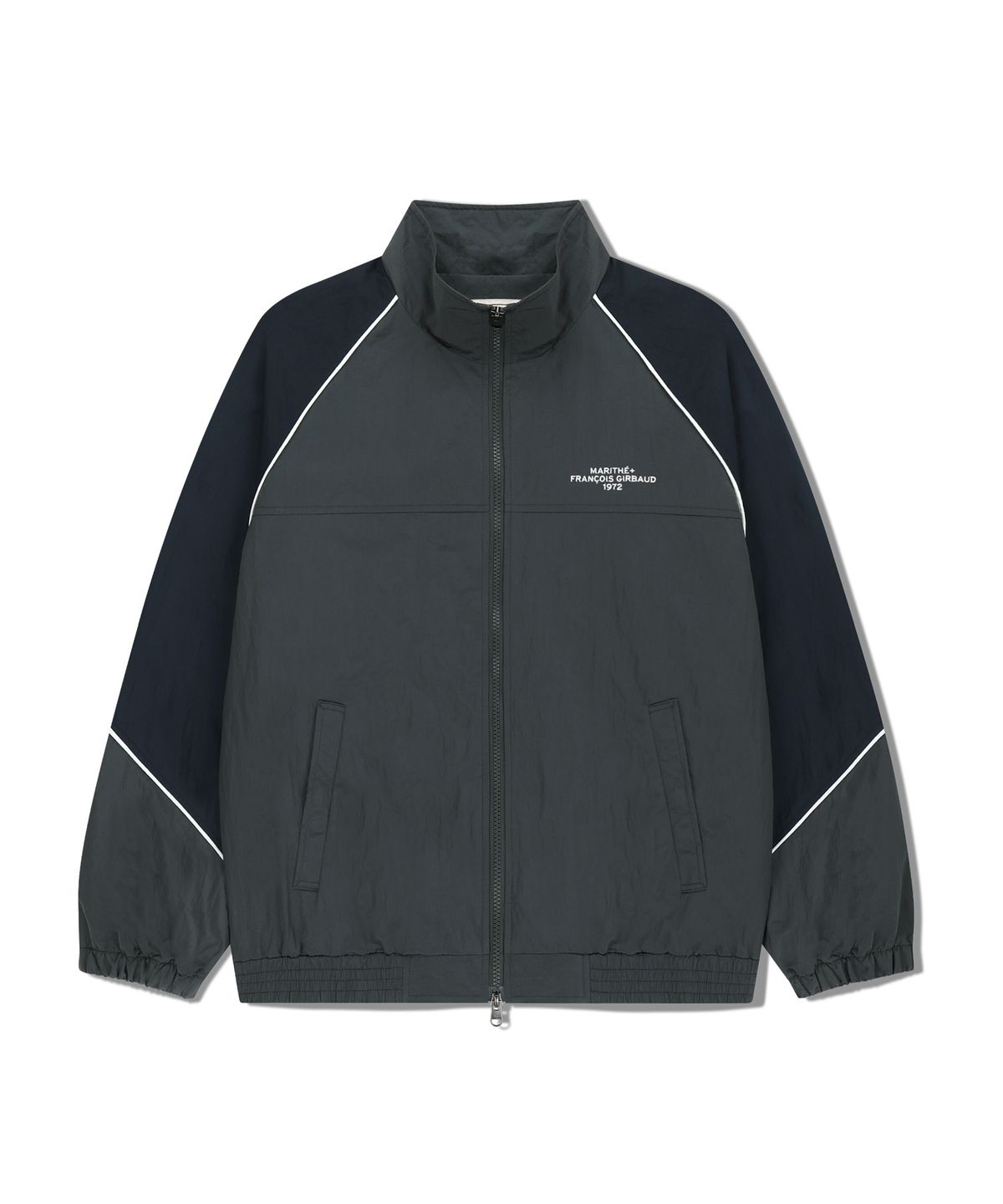 마리떼 프랑소와 저버(MARITHÉ + FRANҪOIS GIRBAUD) COLOR-BLOCK HIGHNECK WINDBREAKER charcoal