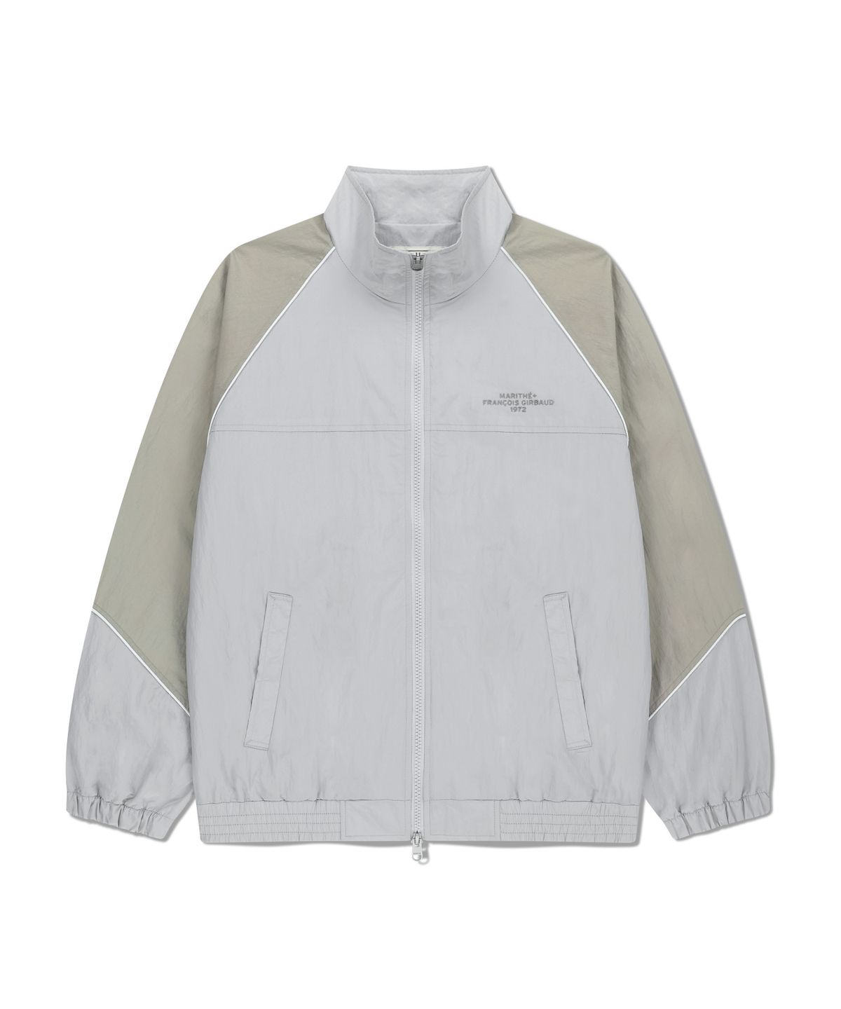 마리떼 프랑소와 저버(MARITHÉ + FRANҪOIS GIRBAUD) COLOR-BLOCK HIGHNECK WINDBREAKER light gray