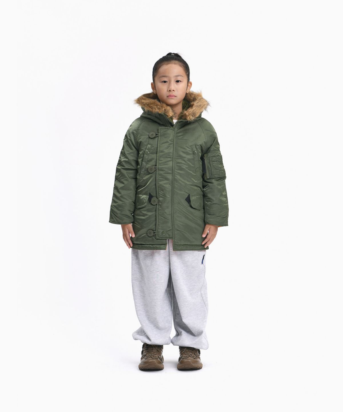 알파 인더스트리 키즈(ALPHA INDUSTRIES KIDS) 키즈 N-3B 파카 세이지
