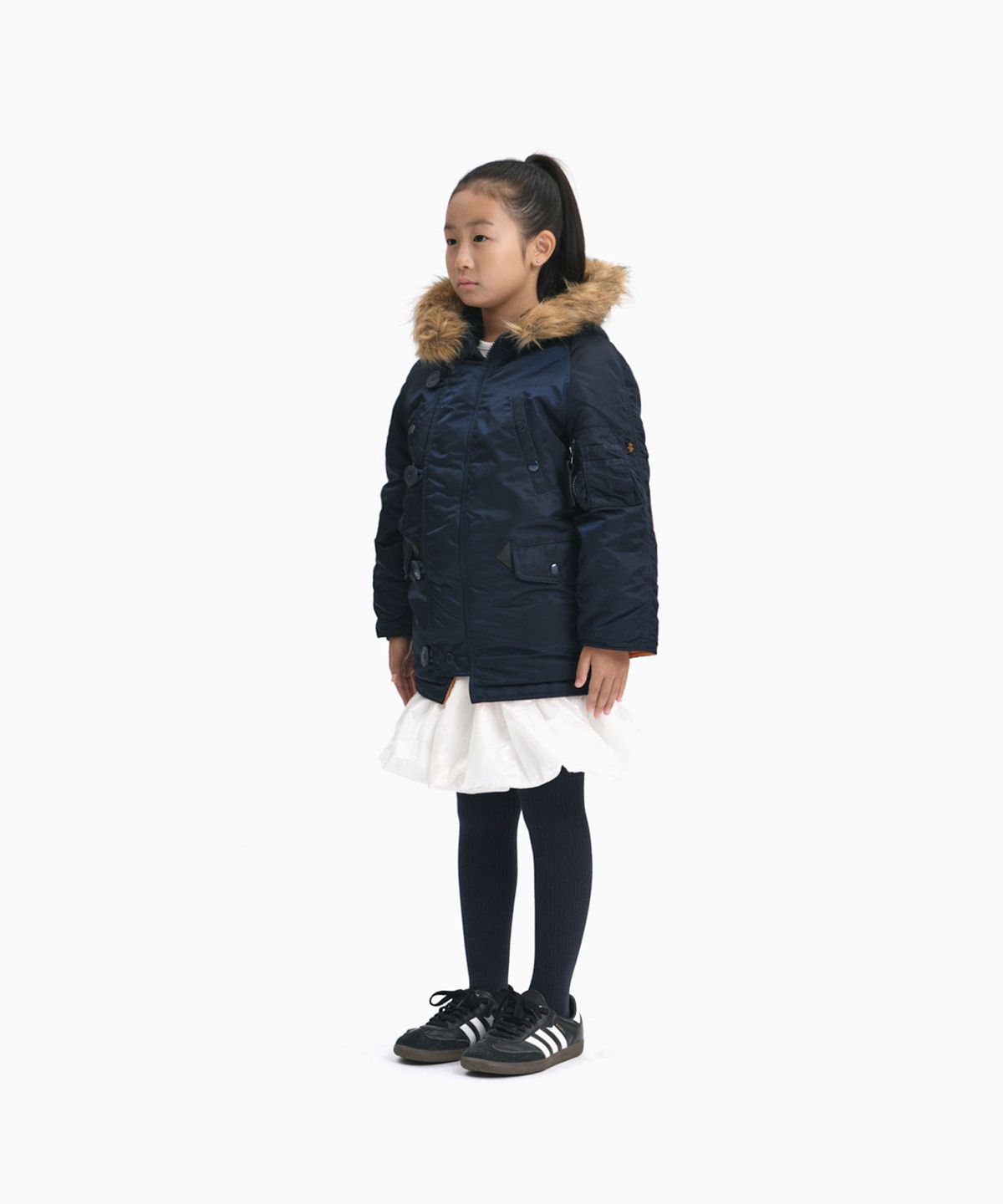 알파 인더스트리 키즈(ALPHA INDUSTRIES KIDS) 키즈 N-3B 파카 레플리카 블루