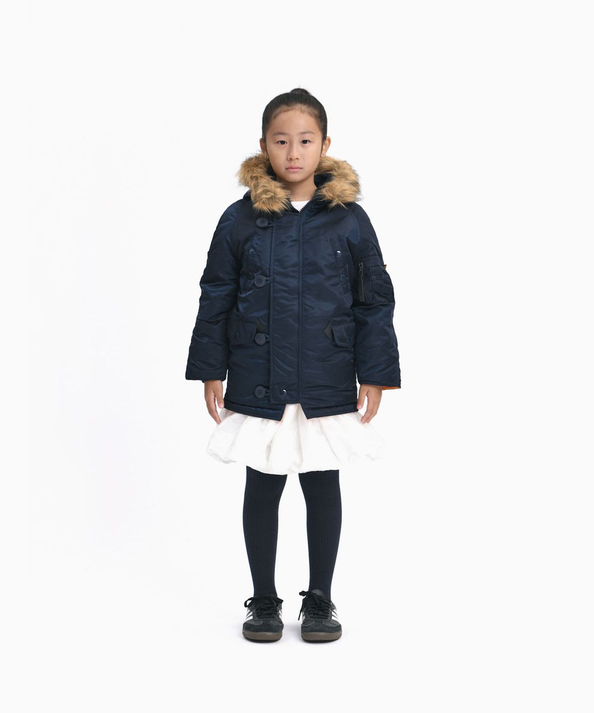 알파 인더스트리 키즈(ALPHA INDUSTRIES KIDS) 키즈 N-3B 파카 레플리카 블루